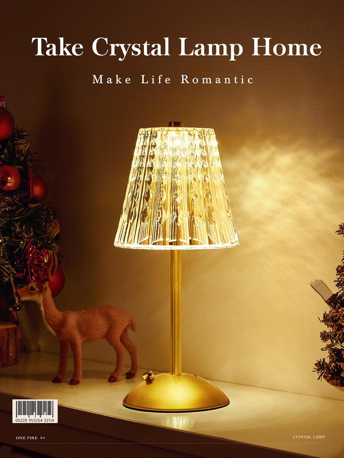 One Fire Nightstand Lamps Set of 2, Dimmable Crystal Table Lamp 3 Colors Gold Lamp,Touch Lamp Bedroom Lamps, Rechargeable Small Lamp, Bedside Lamps Set of 2 for Bedroom Living Room Bathroom Hotel Bar