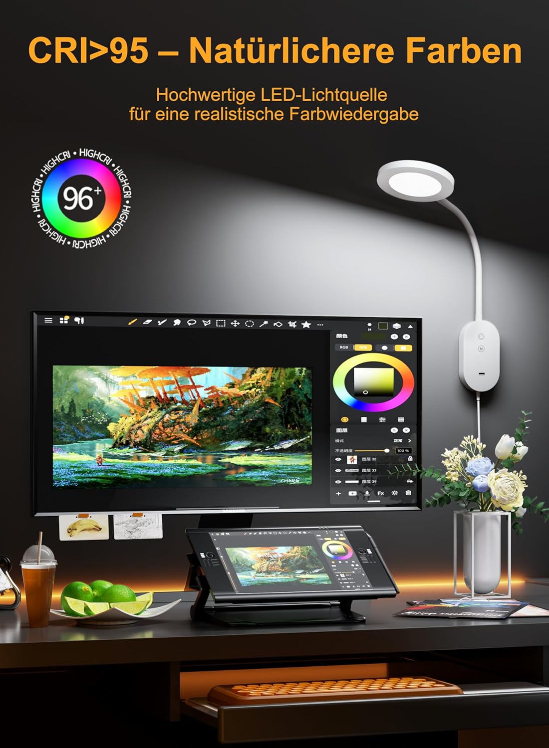 LED Wall Mounted Reading Light for Bed, Book Lights with CRI 95+ for Eye Care, Reading Lamps with 4 Color Modes 5 Dimmable, 10W USB Output Fast, Memory Function, 4 Hour Auto Off Bed Headboard Lamp