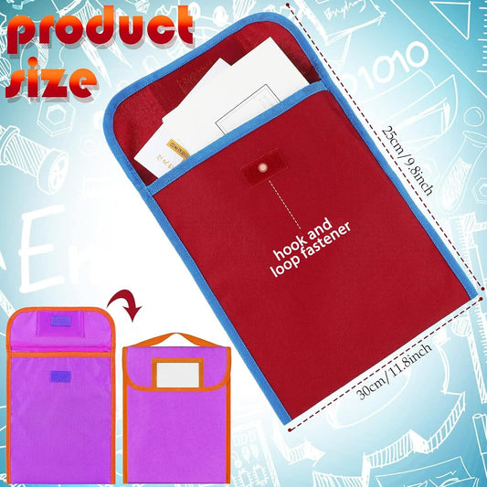 Lincia 8 Pcs Nylon Book Pouch Bags with Stitched Handle and Clear Name Tag Pockets, Book Bags for Kids, Classroom, School, Homework, Protector Store Reading Supplies, 11.8 x 9.8 Inch