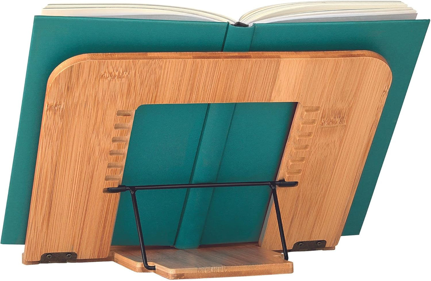 moses. libri_x Buchständer Bambus Natur - Praktischer Ständer für Bücher, Kochbücher, Tablet oder iPad, Halterung zum Kochen, Lesen, Streamen oder Videotelefonieren