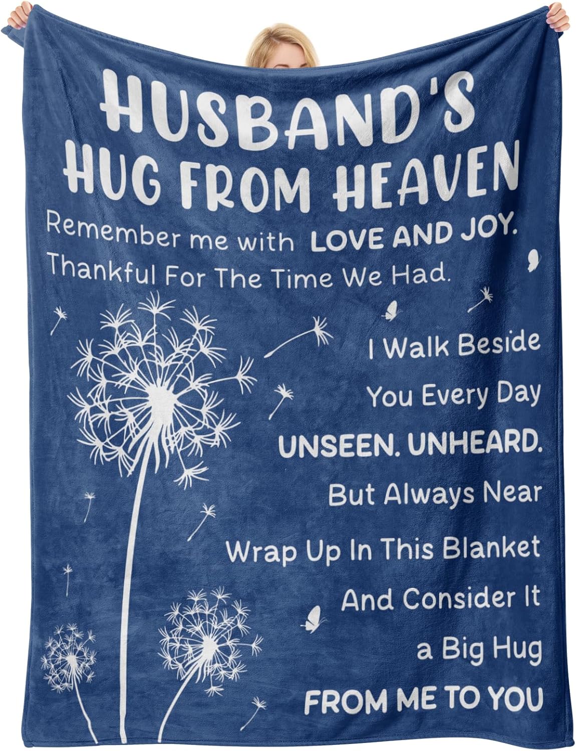 Memorial Gifts for Loss of Husband- Hug from Heaven Blanket 60'' x 50'', Sympathy Gifts for Loss of Husband, Grief Gifts for Women, Gift to Express Bereavement, Condolences, Comfort, Remembrance