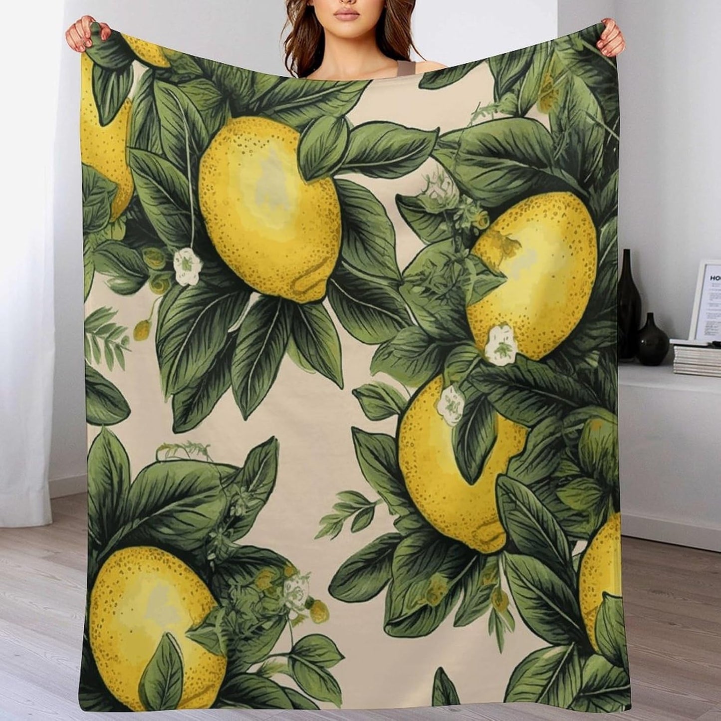 Lemon Throw Blanket for Couch Super Soft Warm Lightweight Throw Blankets Cozy Flannel Bed Blanket Cute Decorative Blankets for All Seasons Home Decor Gift 60"*80"（150 * 200cm）