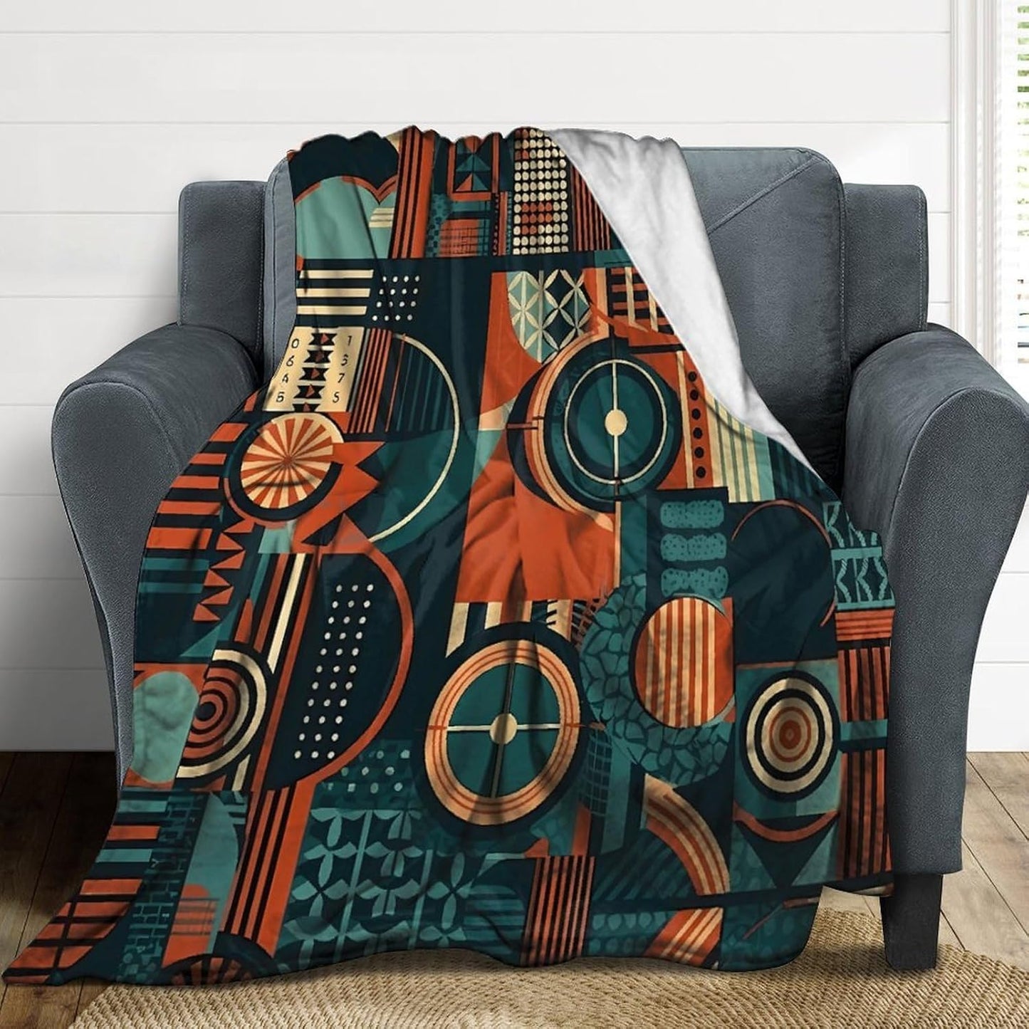 Patterns with Different Shapes Throw Blanket for Couch Super Soft Warm Lightweight Throw Blankets Cozy Flannel Bed Blanket Cute Decorative Blankets for All Seasons Home Decor Gift 50"*60"（130*150cm）