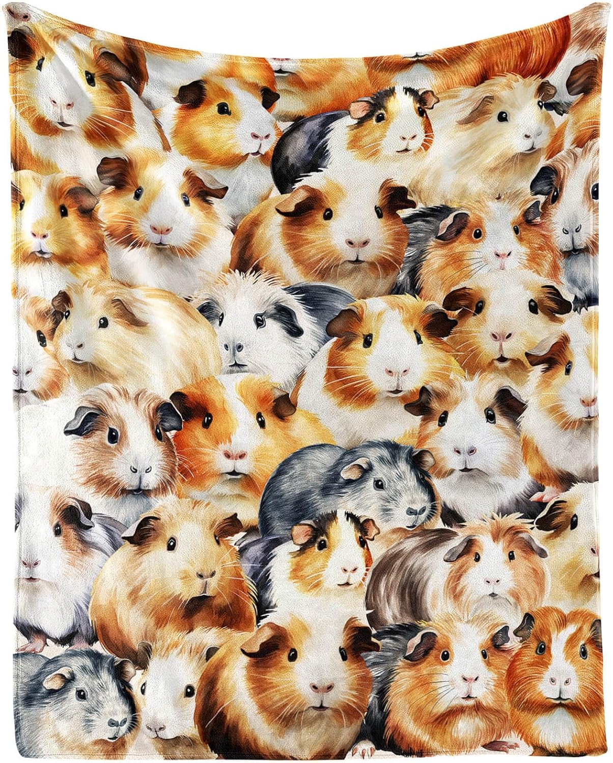Guinea Pig Throw Blanket - Soft Flannel Polyester Blanket for Kids, Adults - 50"x40"