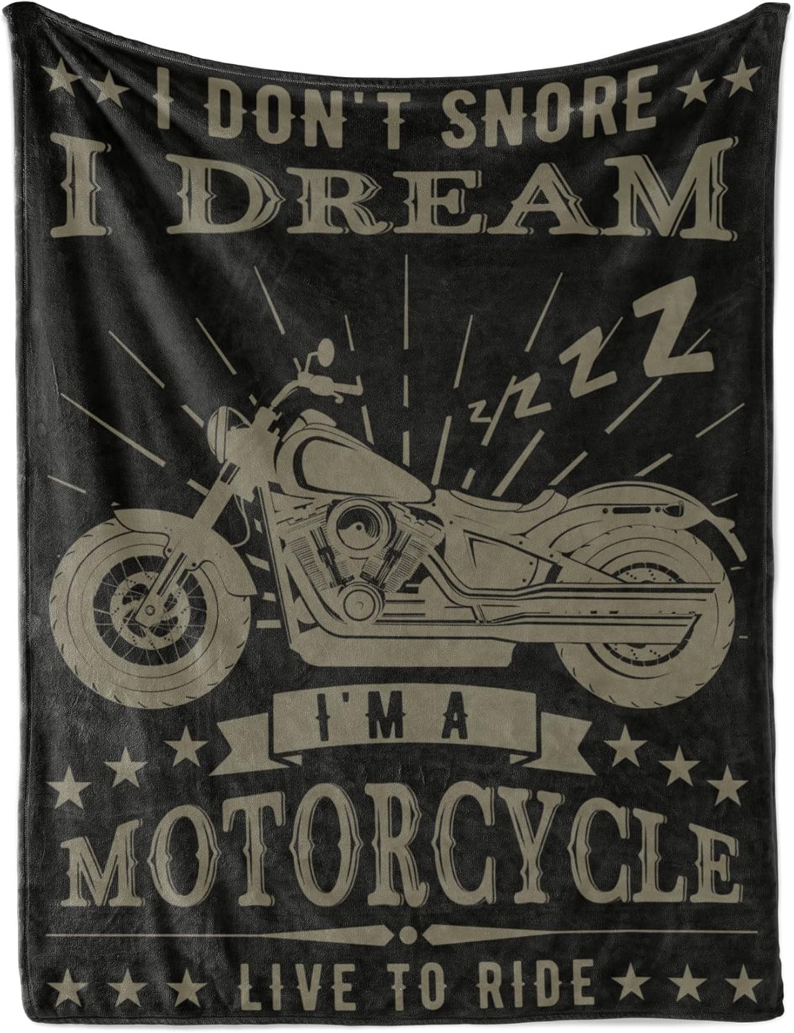 InnoBeta Motorcycle Gifts for Men, Throw Blanket for Motorbike Lover Biker Rider for Father's Day, Christmas, Birthday - I Don't Snore I Dream I'm A Motorcycle (50x65 inches)