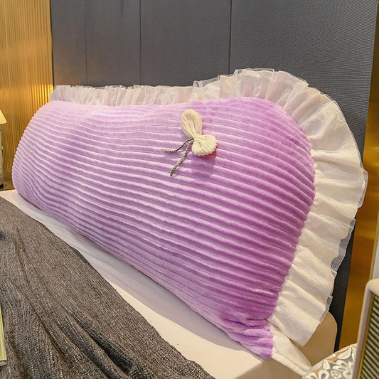 Lacy Design Reading Backrest,Large Bolster Positioning Support Cushion,Upholstered Headboard Positioners Reading Pillow with Removable Cover,for Girls Dorm Home Office Bedroom