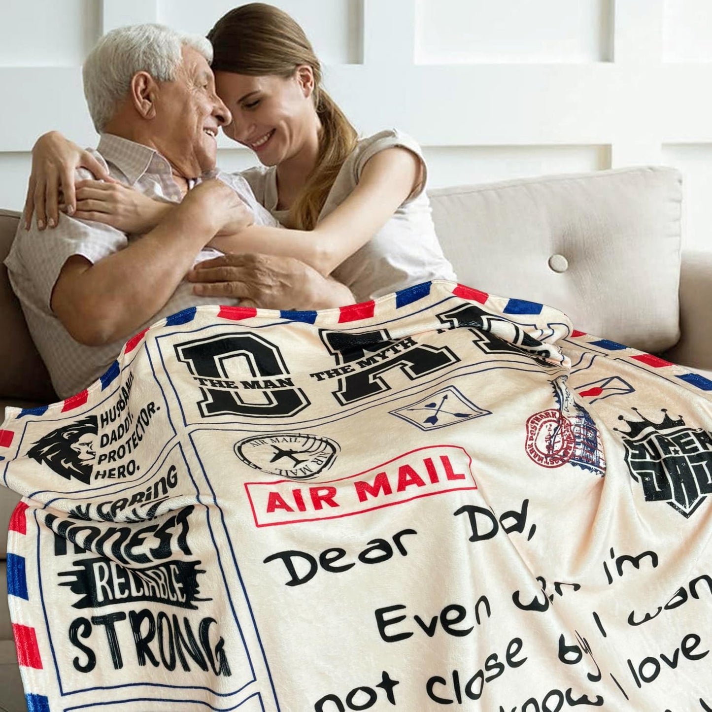 Letter to My Dad Blanket 60"x50", Father's Day Birthday Gifts for Dad, Fathers Dads Day Gifts Blankets
