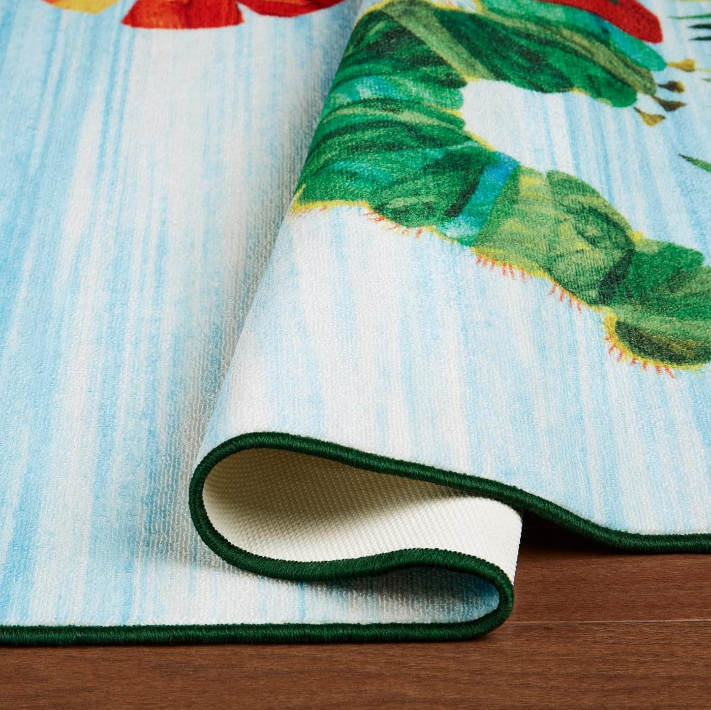 Home Dynamix Eric Carle The Very Hungry Caterpillar Elementary Sun Scene Kids Machine Washable Area Rug, Blue/Green, 35"x51"