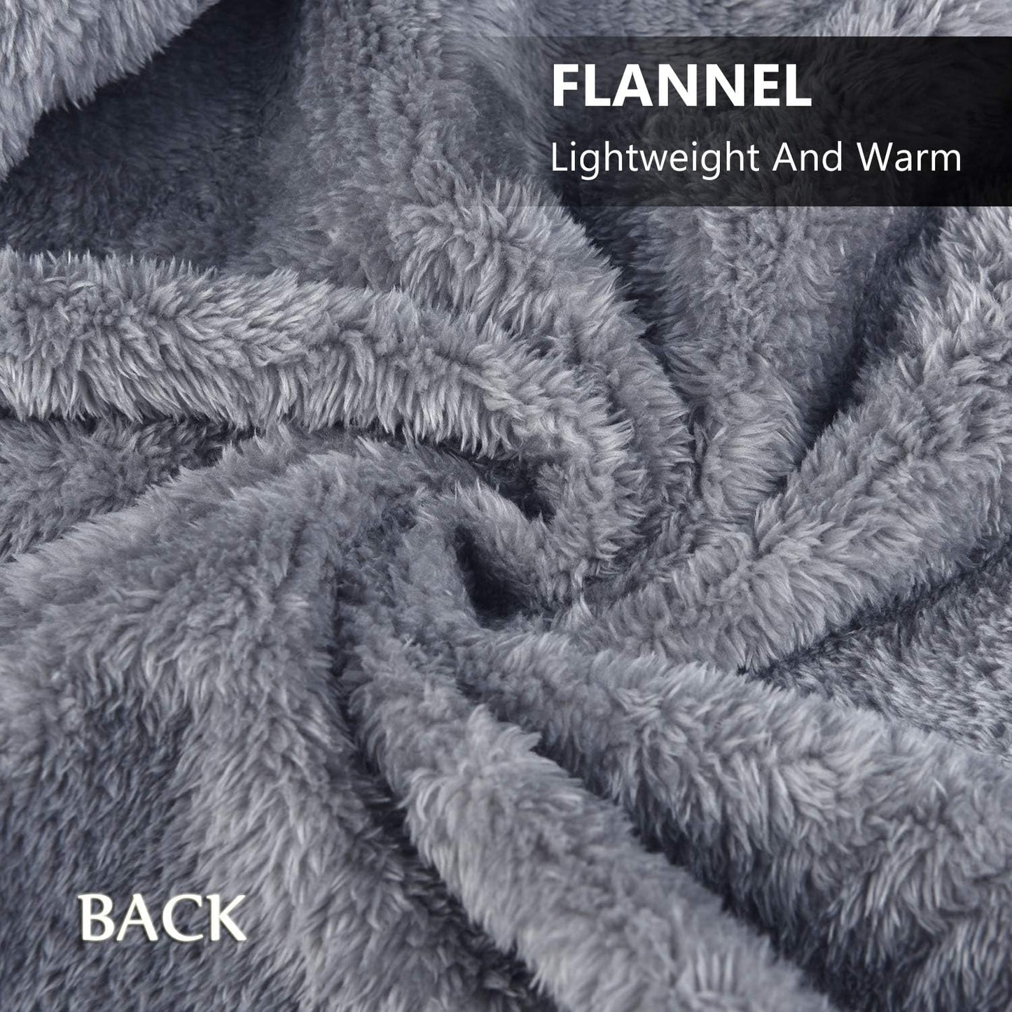 forestfish Fleece Wearable Blanket, Plaid Lap Blanket Comfy Poncho Throw with Buttons for Bed Sofa Office, Grey-White