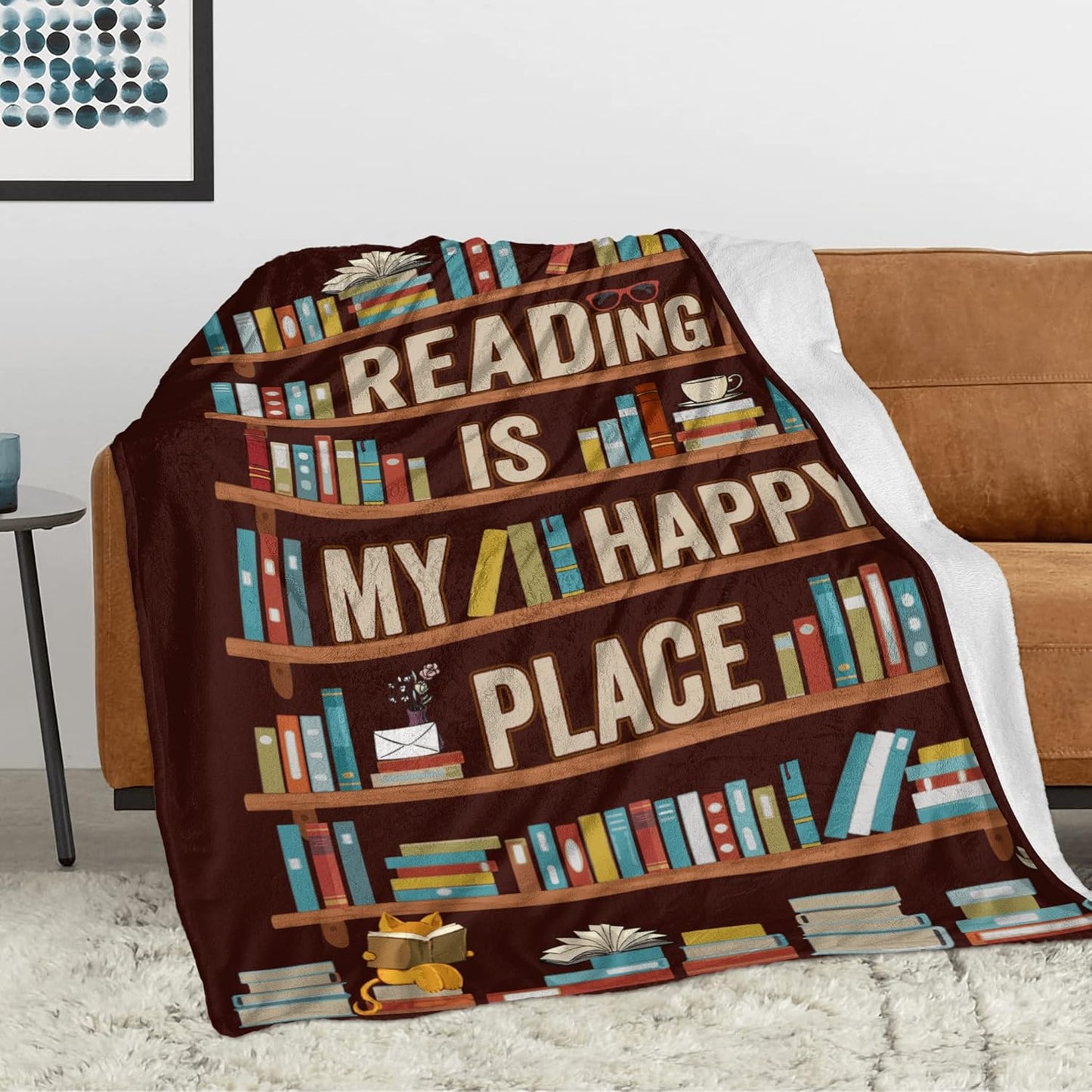 CUJUYO Book Lovers Gifts Blanket - Librarian Gifts Throw Blanket 40"x50" - Book Club Gifts for Reading Lover Bookish - Literary Gifts Ideas - Best Bookworm Gifts on Birthday Christmas Graduation