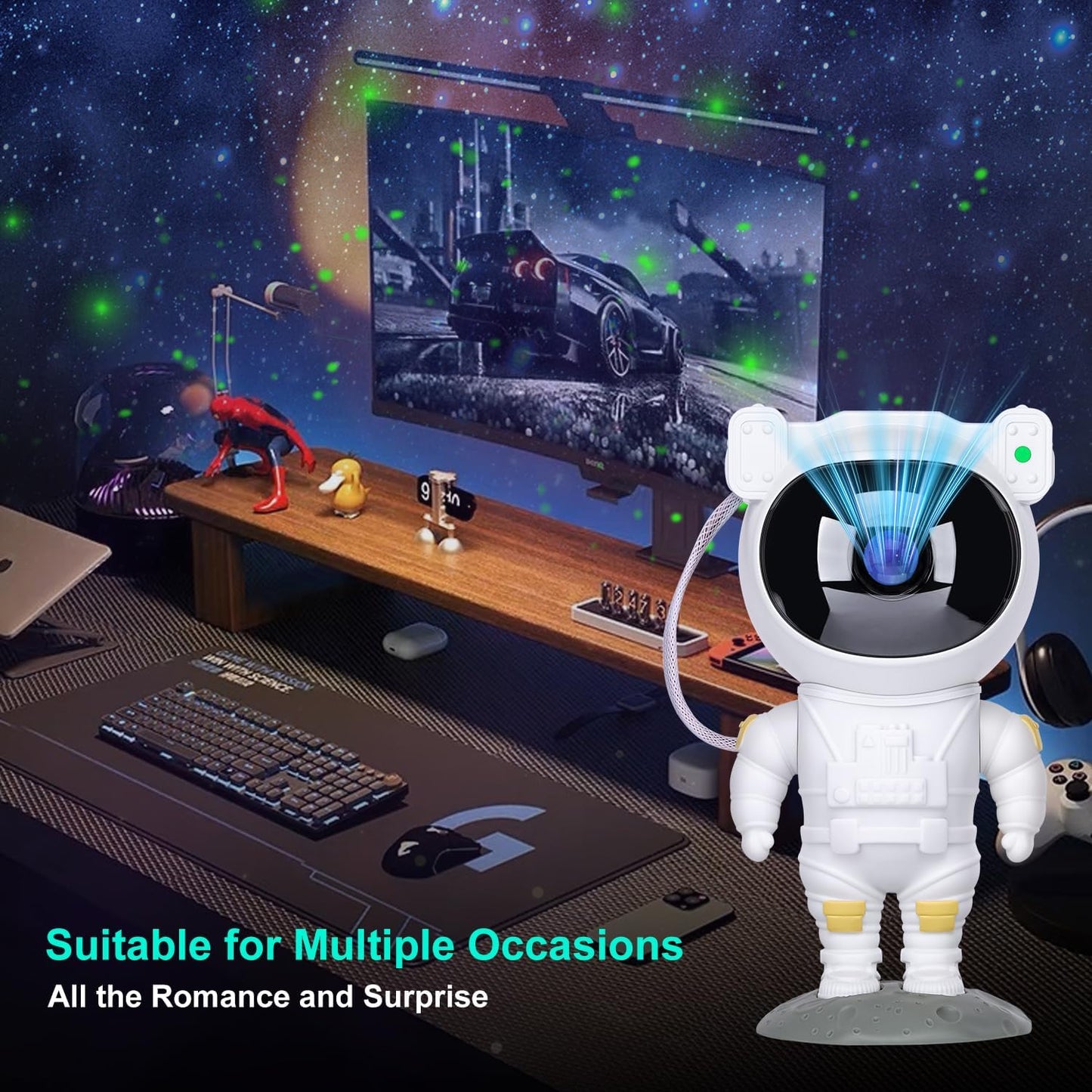 Star Projector Galaxy Night Light,Birthday Gifts Toys for 2-10 Year Old Boys Girls- Astronaut Starry Nebula Ceiling LED Lamp with Timer and Remote,Projection Lights for Bedroom Décor