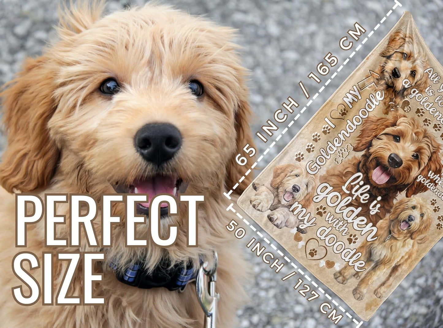 Goldendoodle Blanket Gifts for Dog Lover & Owner, Goldendoodle Dog Mom & Dad Blanket, Birthday for Women & Men, Soft Flannel, 65 x 50 inches