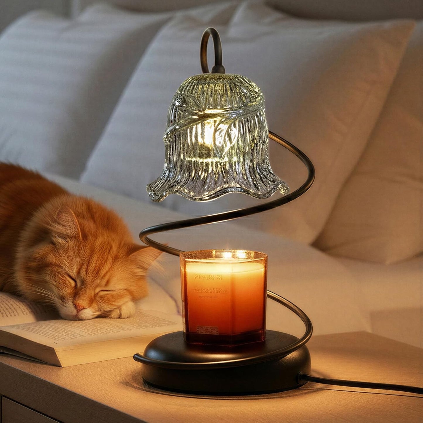 Candle Warmer Lamp with Wireless Remote, Timer & Dimmer, Electric Candle Warmer for Jar Candles with 2 Candle Trays, Top Heat Decorative Home Decor, Birthday Gifts for Women Mom, House Gift