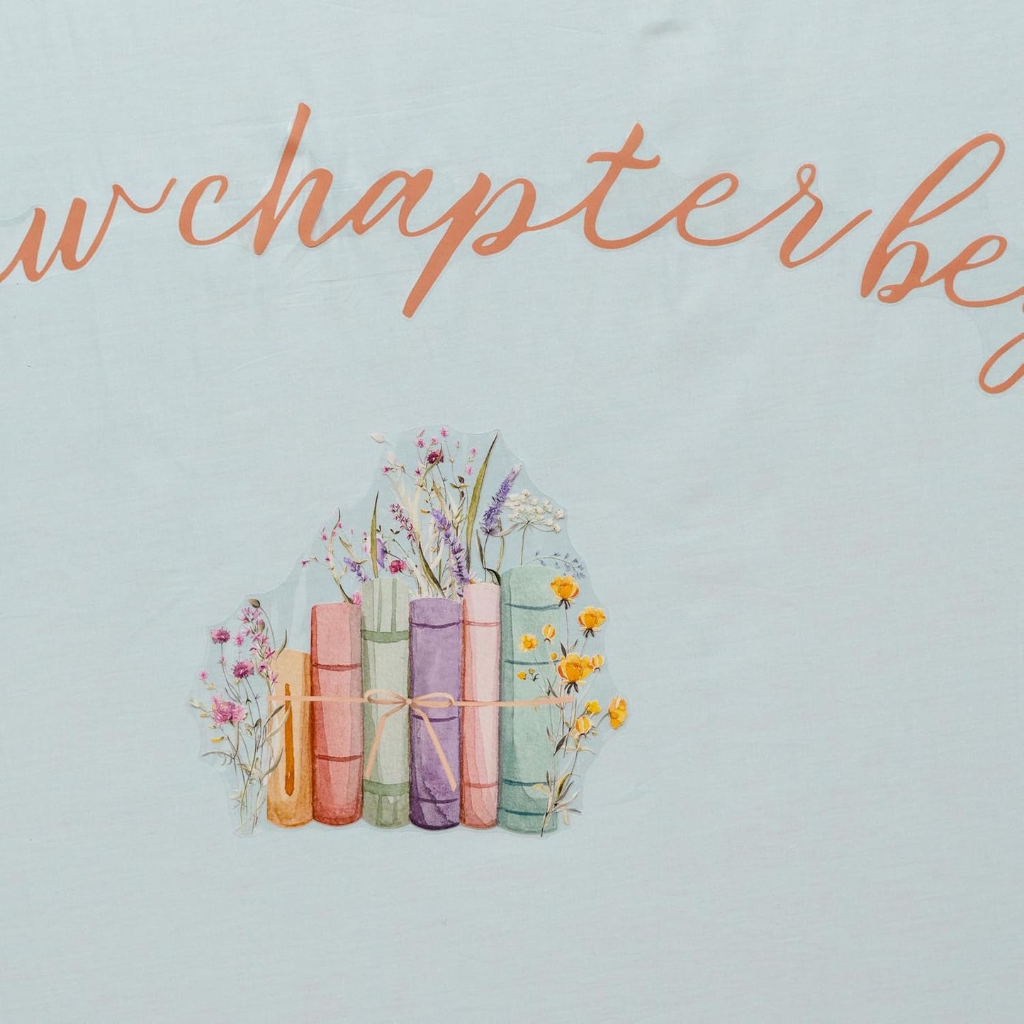 A New Chapter Begins Wall Decal - Storybooks Baby Shower Sticker, Wedding, Graduation Sign, Retirement, House Warming, Job Change Party Decorations Supplies