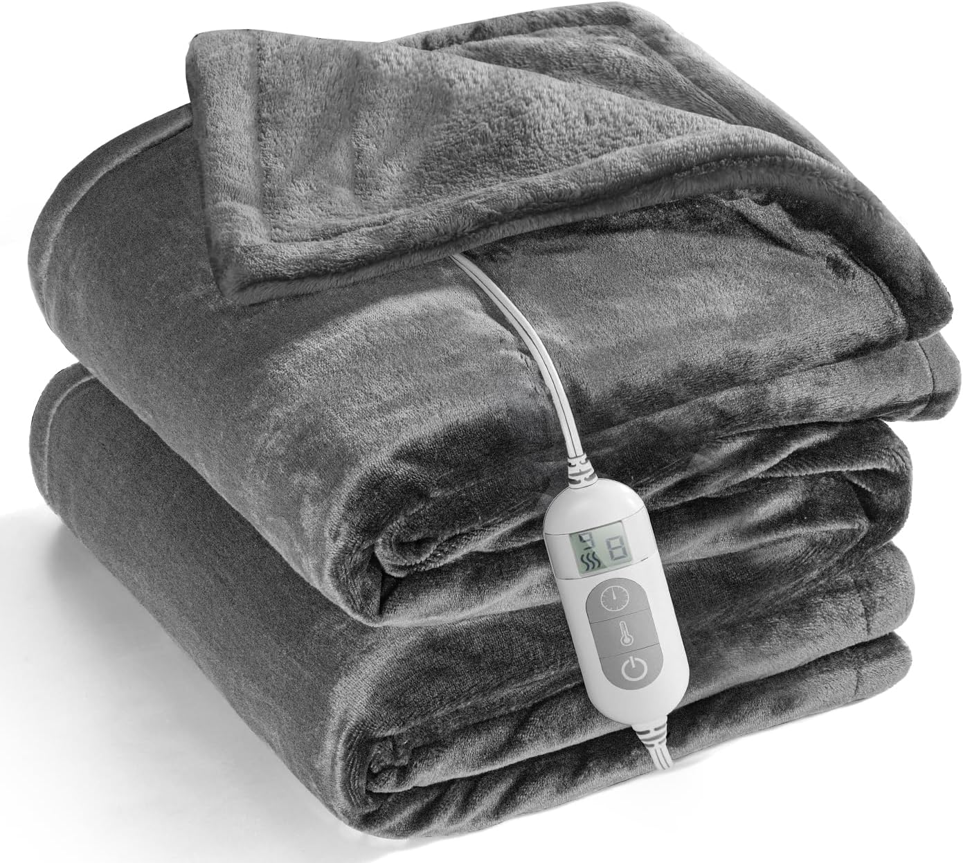 Heated Throw Blanket with 1-9 hrs Timer Auto-Off & 8 Heating Levels，Flannel Electric Blanket Throw ETL Certification，Machine Washable Full Body Warming Blankets