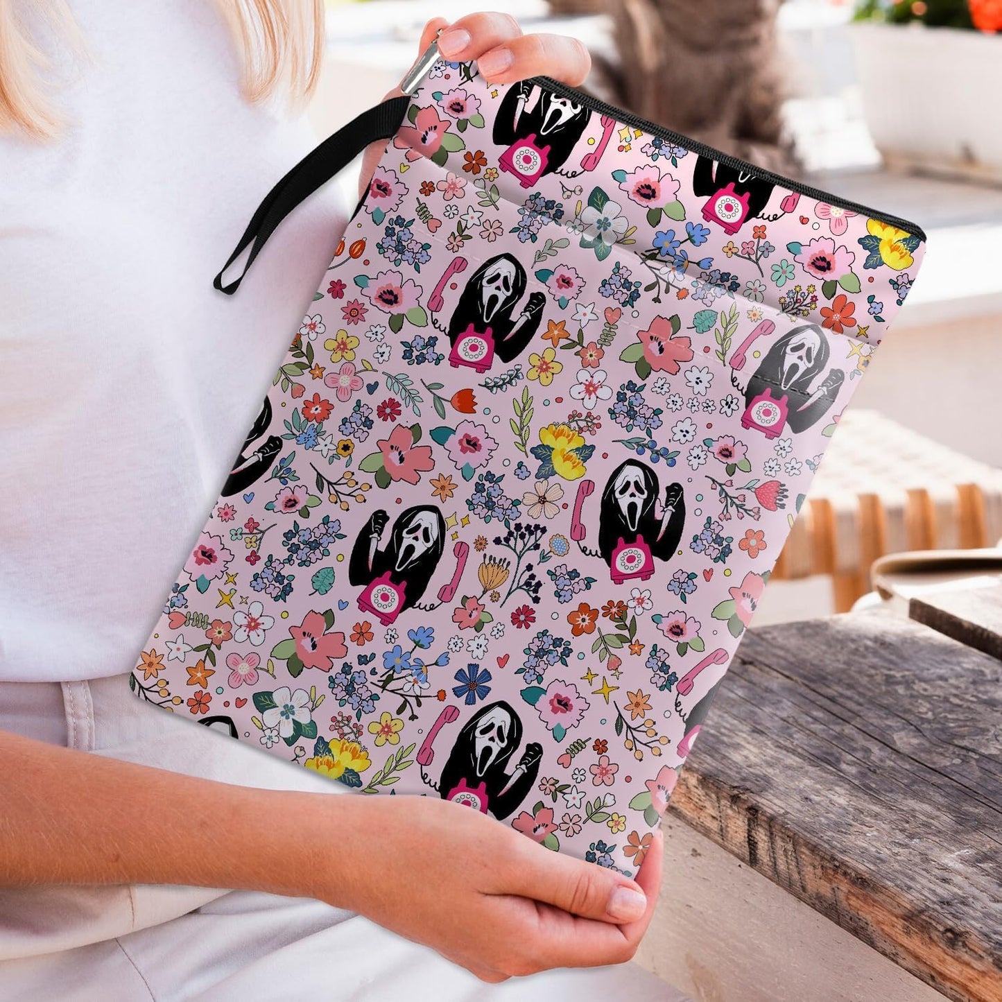 FOURTH WING Skull Book Sleeve, Book Lovers Gifts, Funny Book Cover Gifts Bookish Gift Skeleton for Women Teacher Librarian Graduation Birthday Christmas