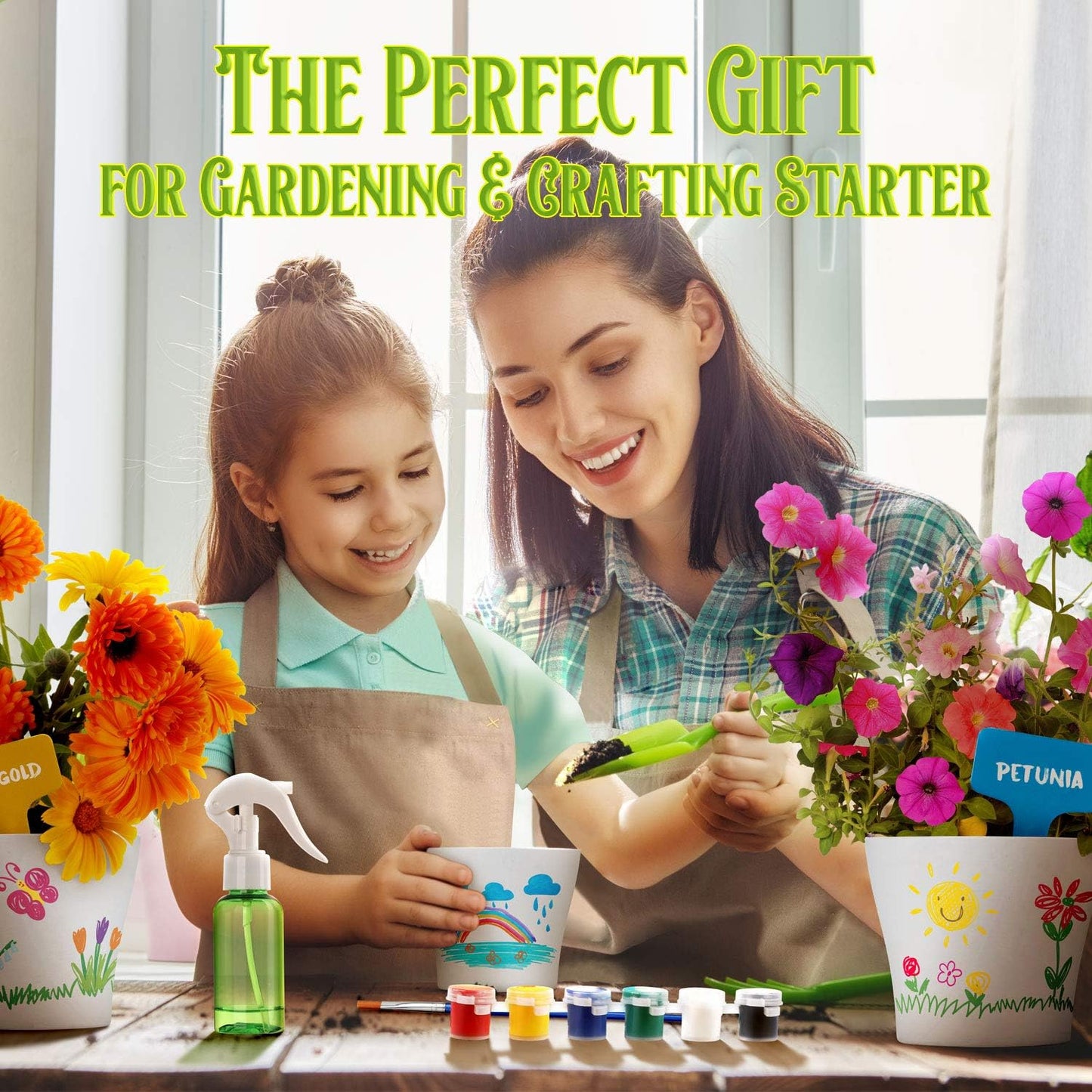 XX Paint & Plant Flower Growing Kit for Kids - DIY Arts & Crafts Garden Kits with Petunia, Pansy & Marigold Seeds, Educational Gardening Kit for Girls & Boys (Ages 6-12) - Creative Fun & Learning