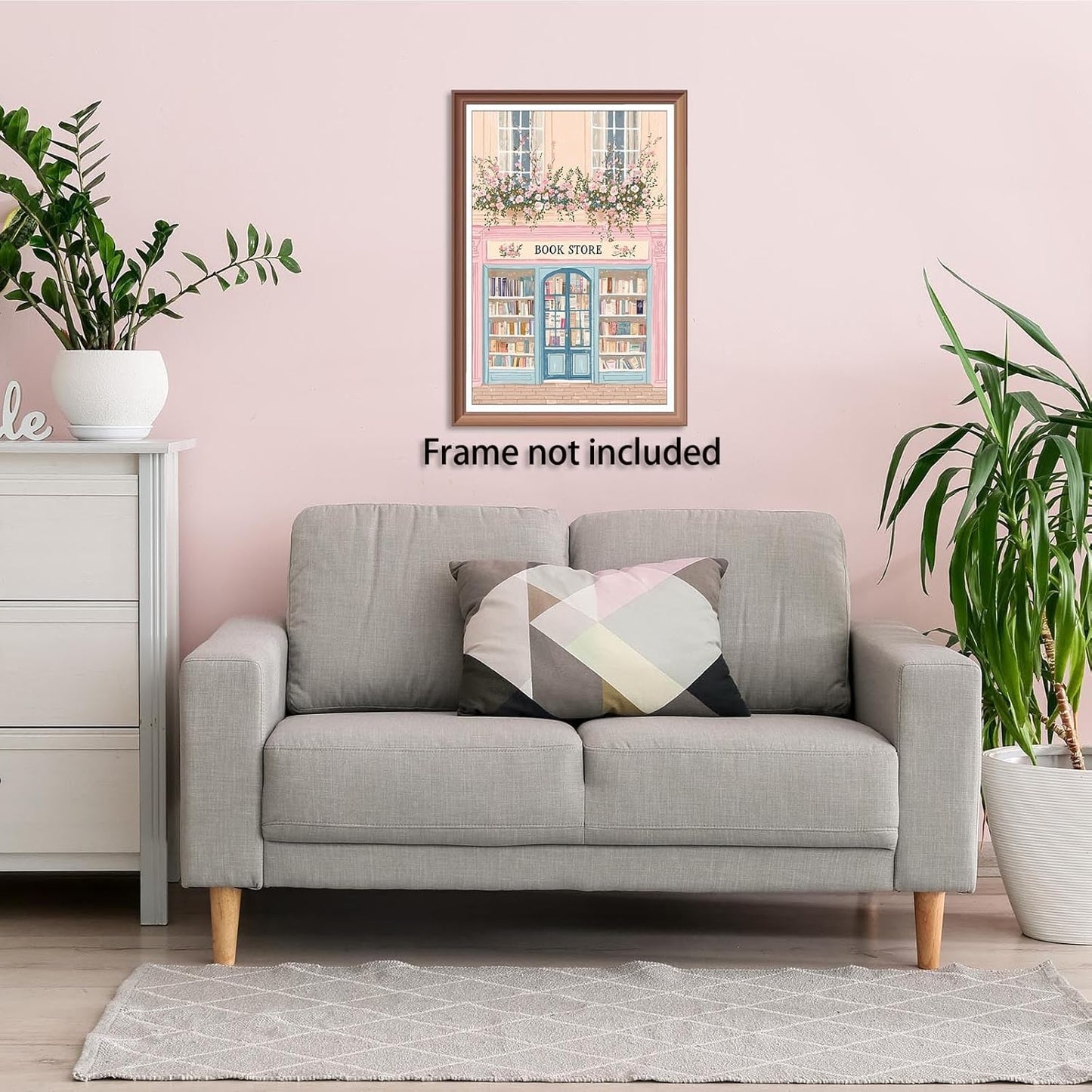 Trendy Charming Bookish Book Store Posters Colorful Pink Floral Literary Canvas Wall Art Preppy Reading Aesthetic Prints Painting For Home Bedroom Dorm Wall Decor 12x16in Unframed