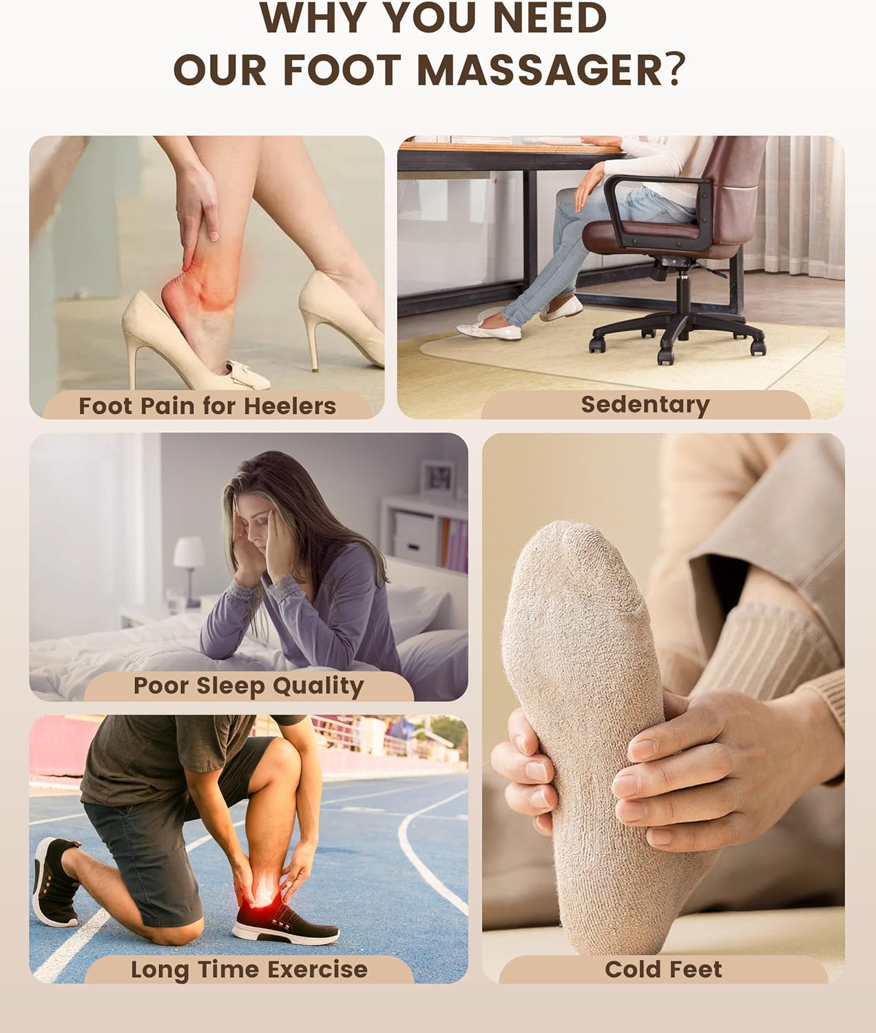 COMFIER FSA Eligible Foot Massager with Heat, HSA Eligible Shiatsu Foot Massager Machine for Plantar Fasciitis, Kneading & Compression for Neuropathy Pain, Fits up to Size 14