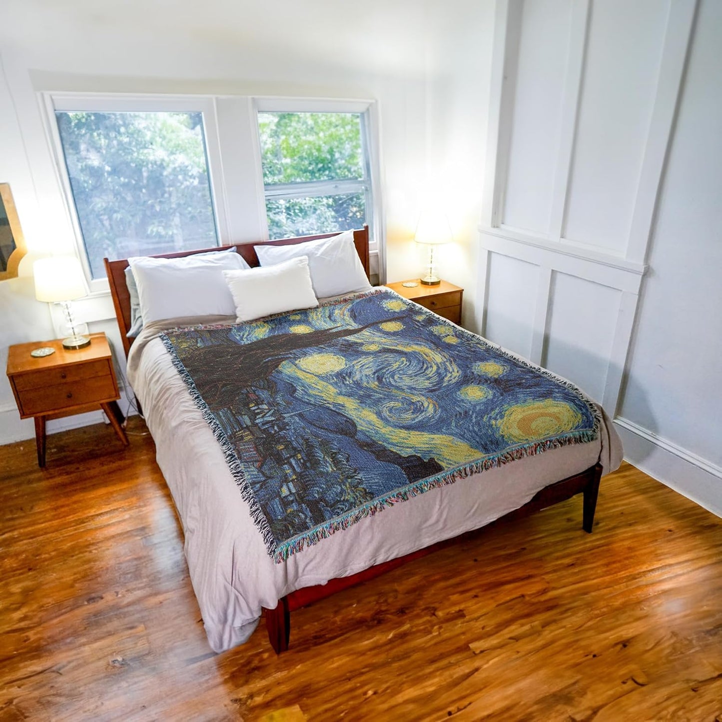 Pure Country Weavers Starry Night Blanket by Vincent Van Gogh - Fine Art Gift Tapestry Throw Woven from Cotton - Made in The USA (72x54)