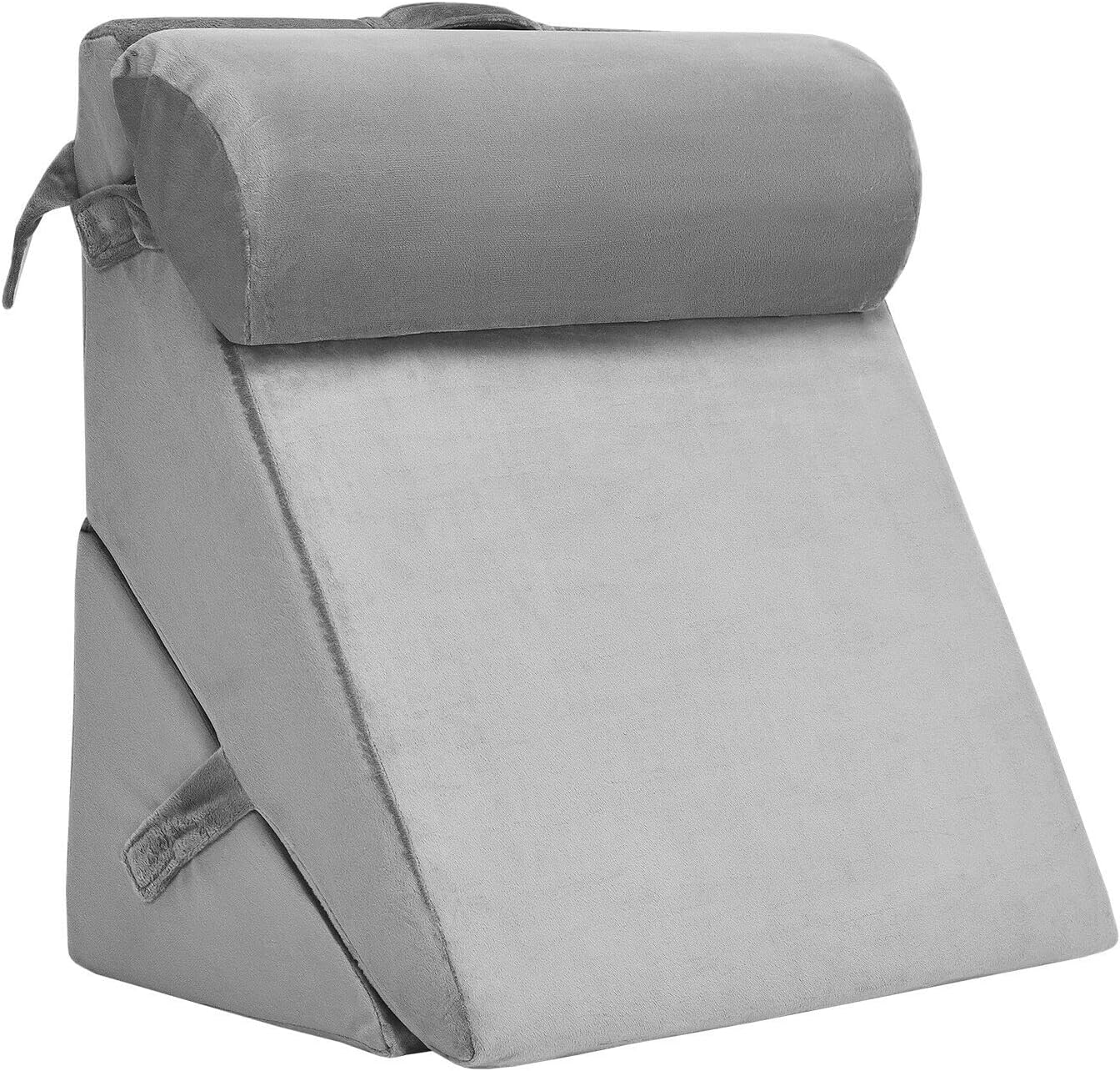 Bed Wedge Pillow Adjustable Neck Back Support Memory Foam Headrest Grey