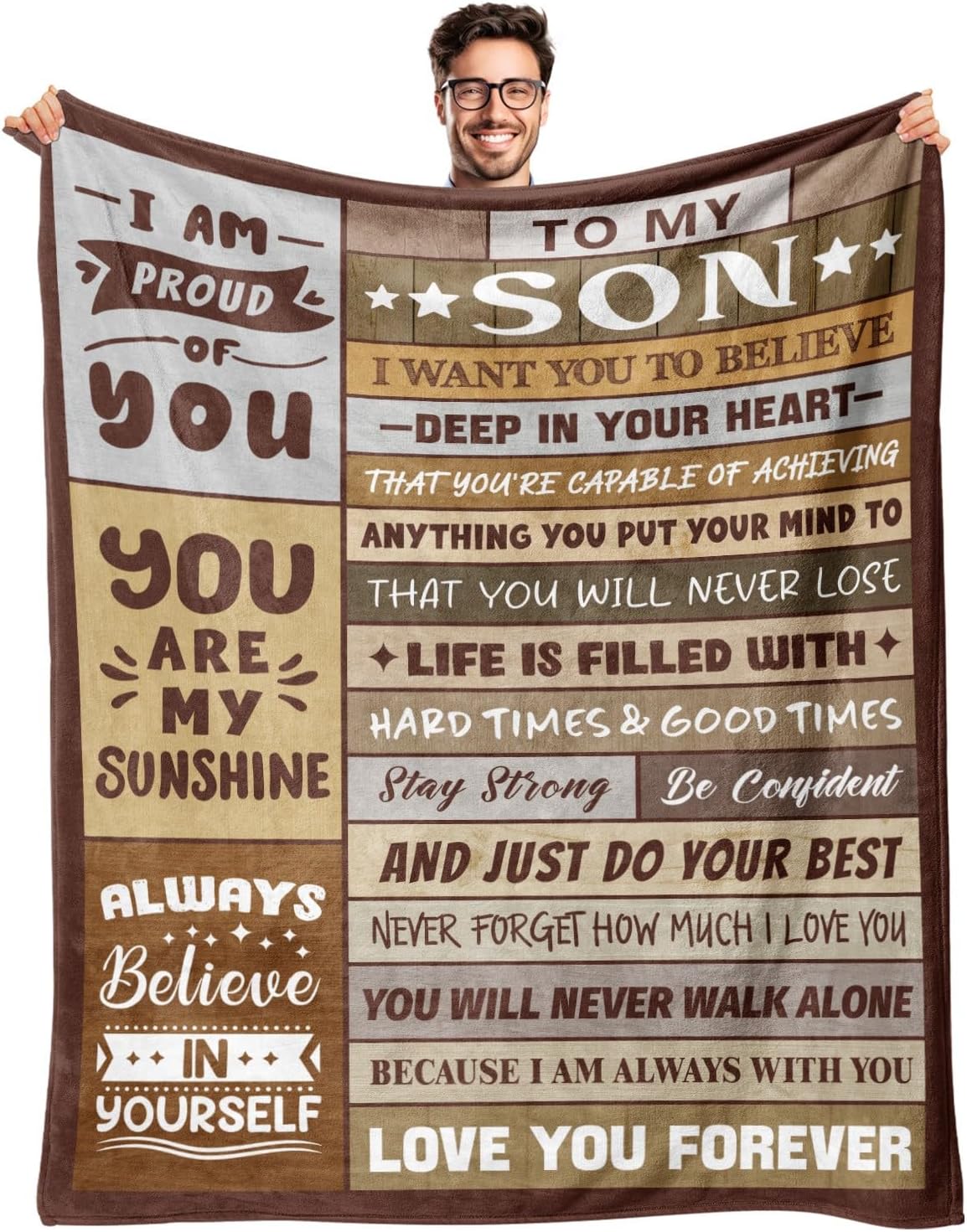 Gifts for Son Adult - Son Gifts from Mom Dad - Best Birthday Gifts for Son - Adult Son Gift Ideas - Christmas Valentines Day Graduation Gifts for Son - to My Son's Blanket 50"X60"