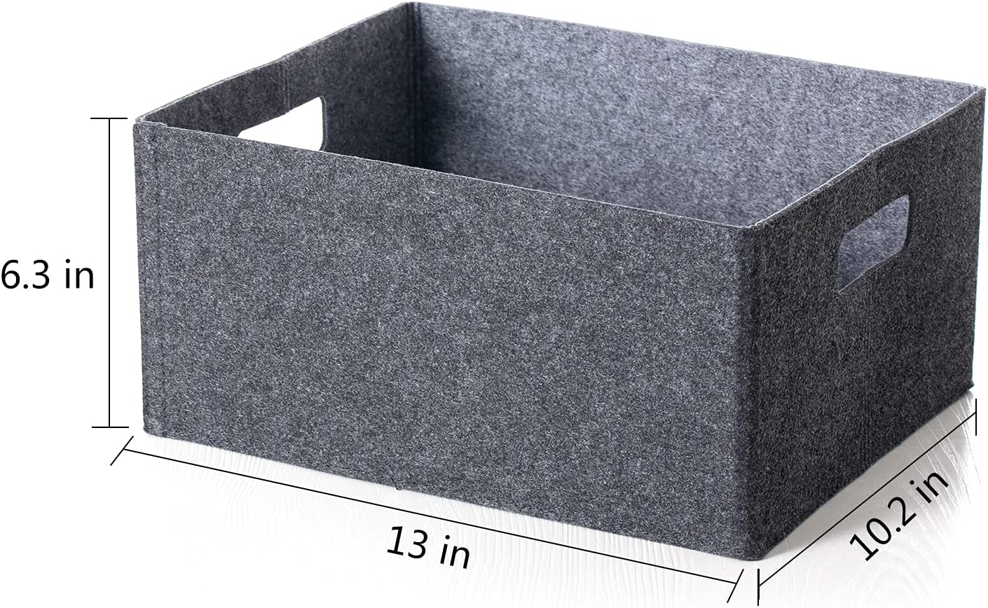 2 pack self-supporting collapsible felt storage basket in darkgrey for storaging and sorting of clothes, toys and office files