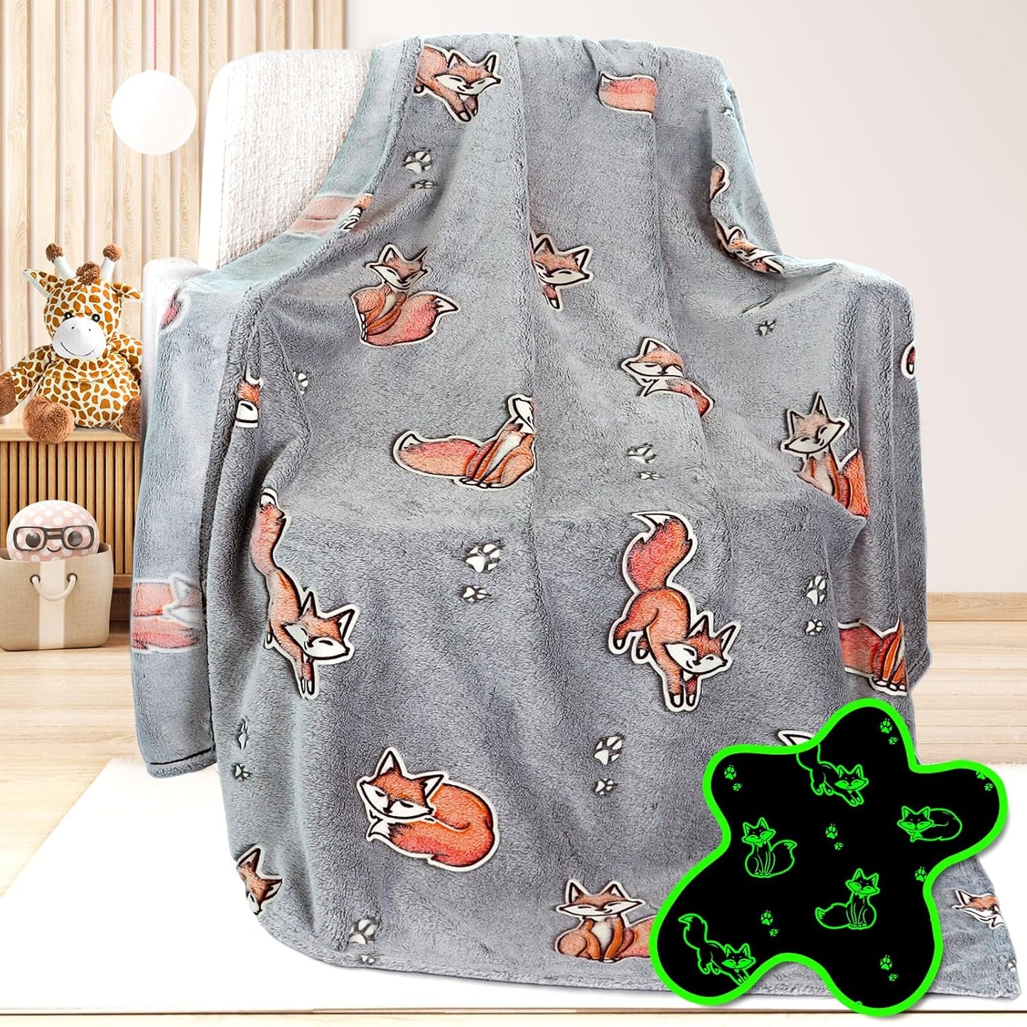Fox Gifts Blanket for Girls, Teens, Women, and Adults – Plush Fleece Throw, Ultra Soft Cozy Warm Fox Blanket for Bedroom, Sofa, Couch, Cute Forest Foxes Decor, Birthday Gifts for Kids and Adults