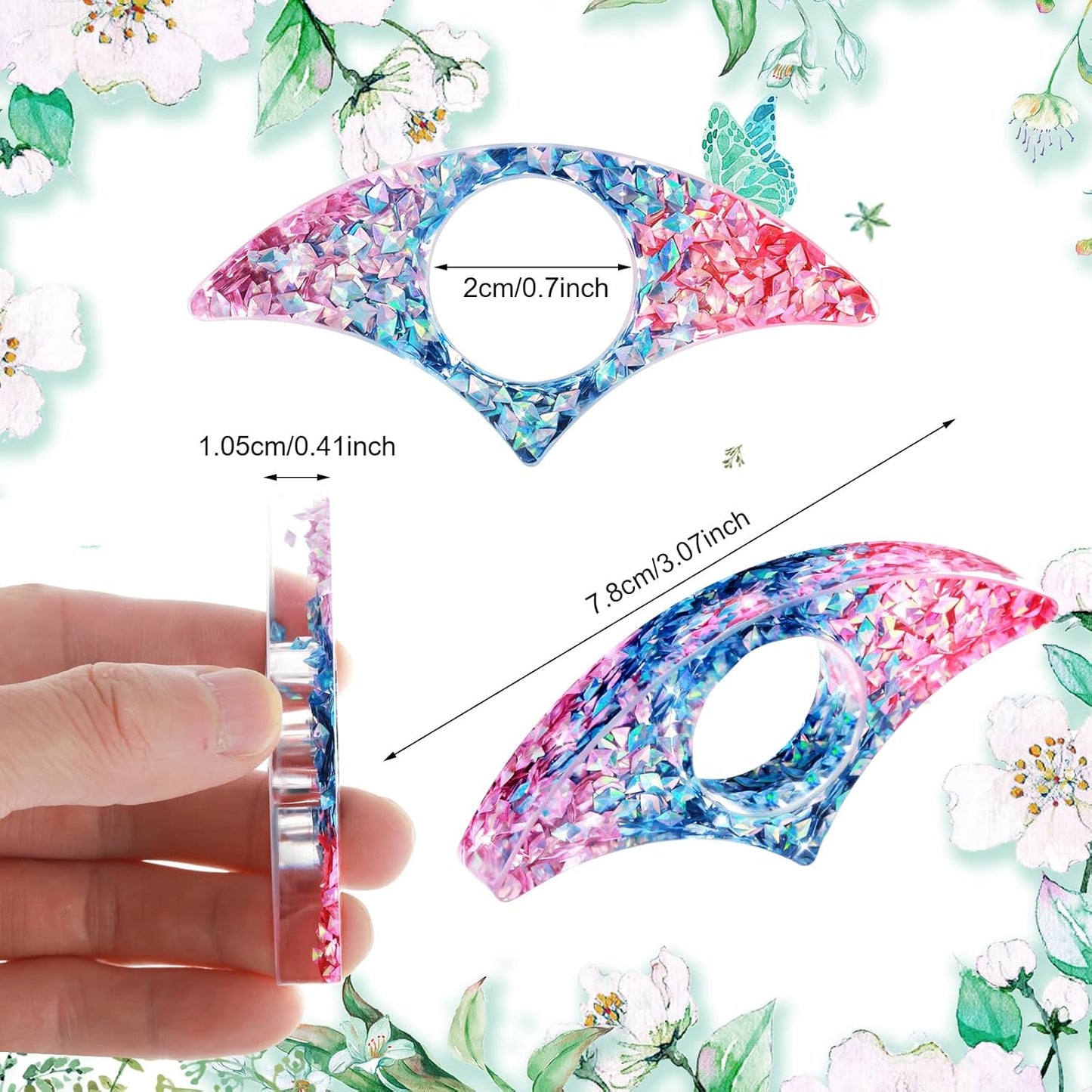 TIESOME 2 Pcs Thumb Book Page Holder for Reading, Glitter Dimond Thumb Ring Page Holder Resin Book Opener Thumb Bookmark Reading Accessories for Birthday Thanksgiving Party Wedding Gifts