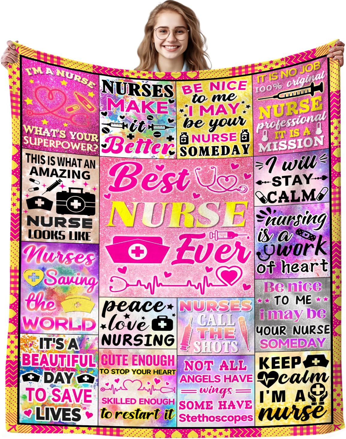 Nurse Gifts for Women Soft Cozy Nurse Blanket Nurses Appreciation Gifts, LPN RN Nurses Week/Day Gift for Nursing, Nursing School Graduate Birthday 50"X40"