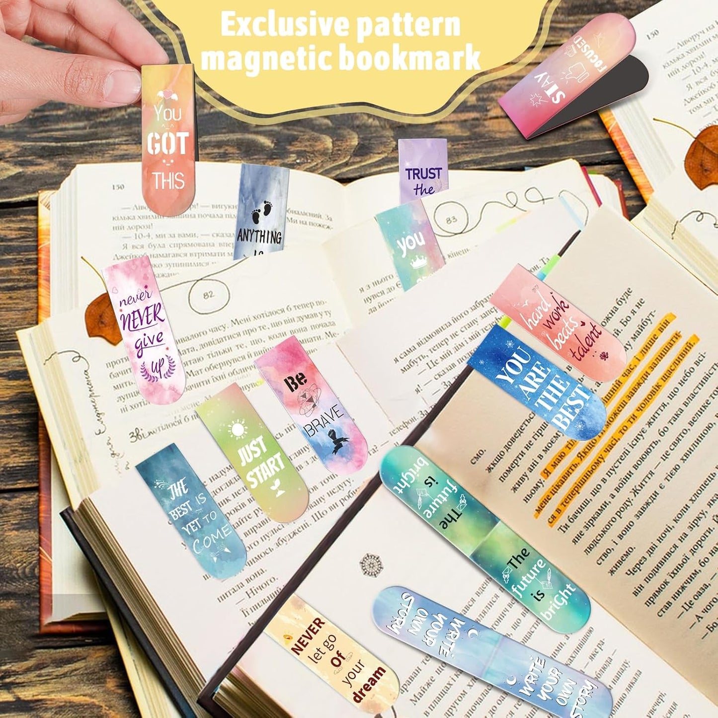 Magnetic Bookmarks, Kaluofan 15PCS Bookmarks for Women, Double Sided Magnet Book Markers Page Clip for Students Teachers Reading Supplies