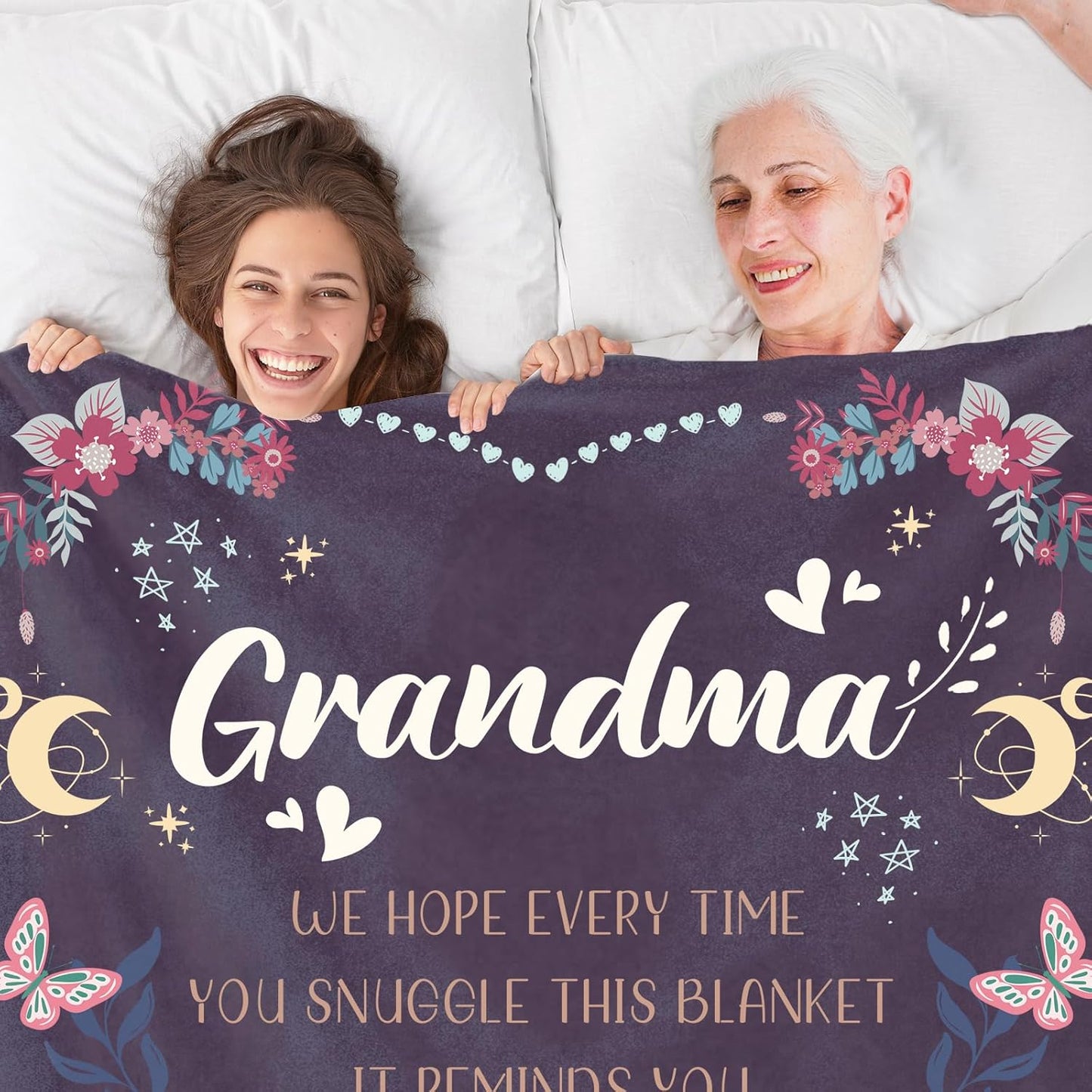 BeneCharm Grandma Blanket Gifts - 60' x 50' - Birthday for Grandma from Grandkids