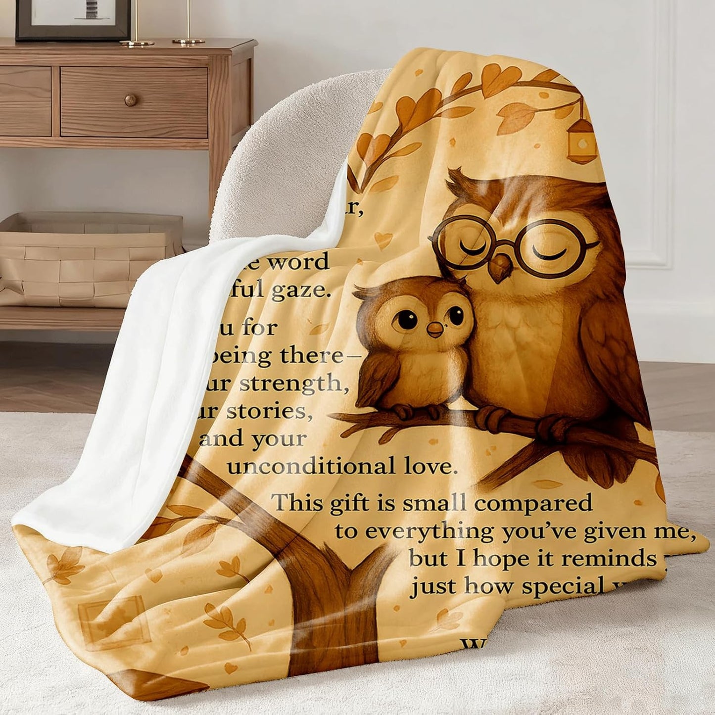 Grandpa Gifts Blanket 60"x50" – Thoughtful Birthday Gifts for Grandpa,Sentimental Owl Spirit Board Blanket,Cozy Flannel Throw,Best Ever Gifts from Grandson
