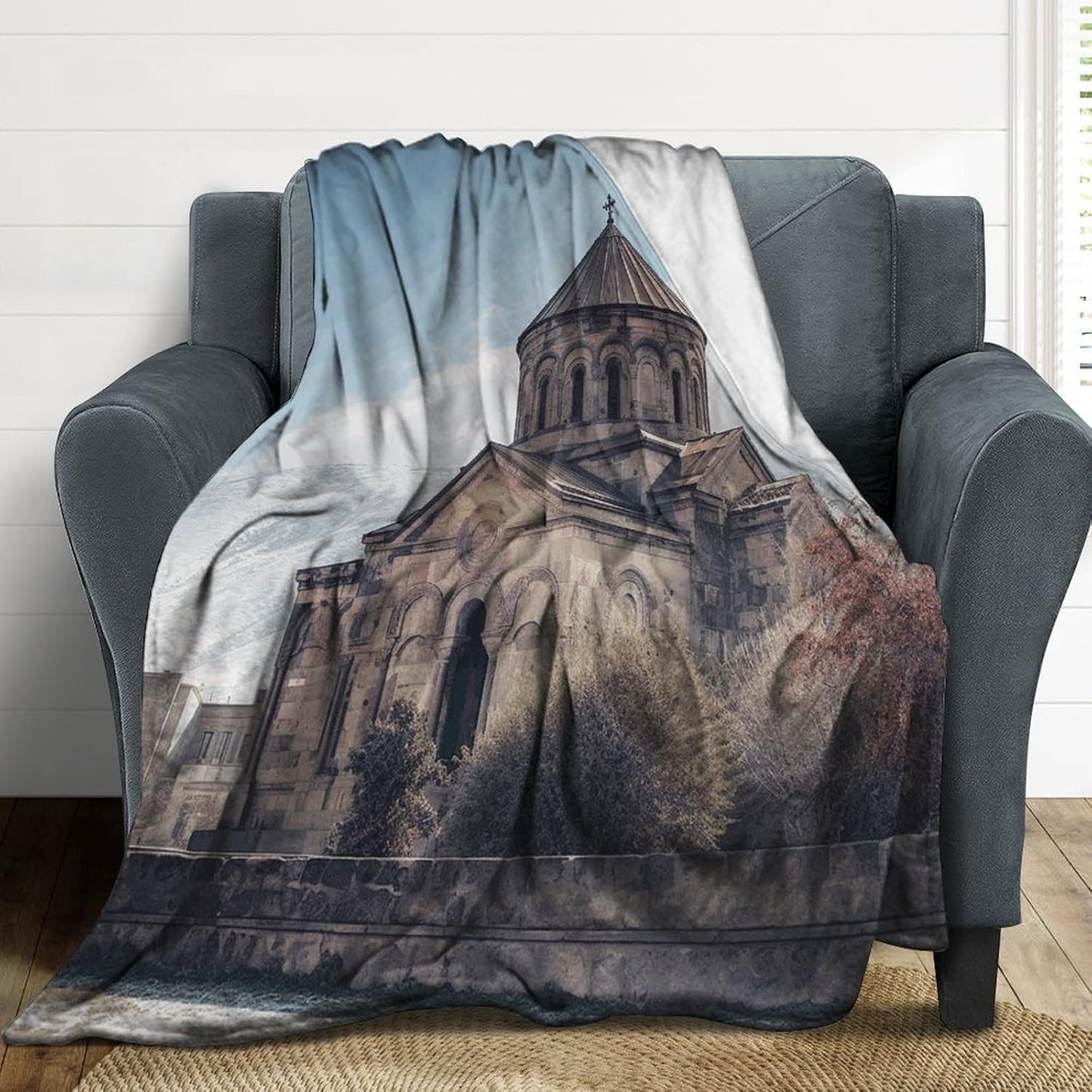 Armenian Church Throw Blanket for Couch Super Soft Warm Lightweight Throw Blankets Cozy Flannel Bed Blanket Cute Decorative Blankets for All Seasons Home Decor Gift 60"*80"（150 * 200cm）
