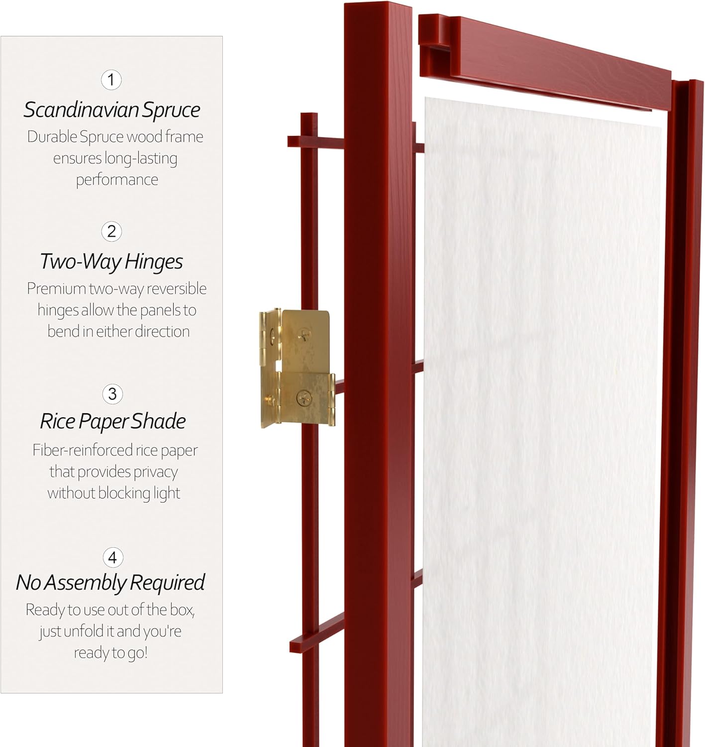 4 ft. Short Window Pane Shoji Screen - Rosewood - 3 Panels