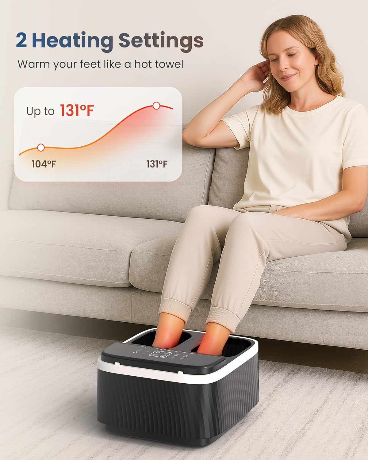 COMFIER Shiatsu Foot Massager with Heat for Neuropathy Plantar Fasciitis, Feet Massage Machine with Deep Kneading Rolling Compression and Remote Control
