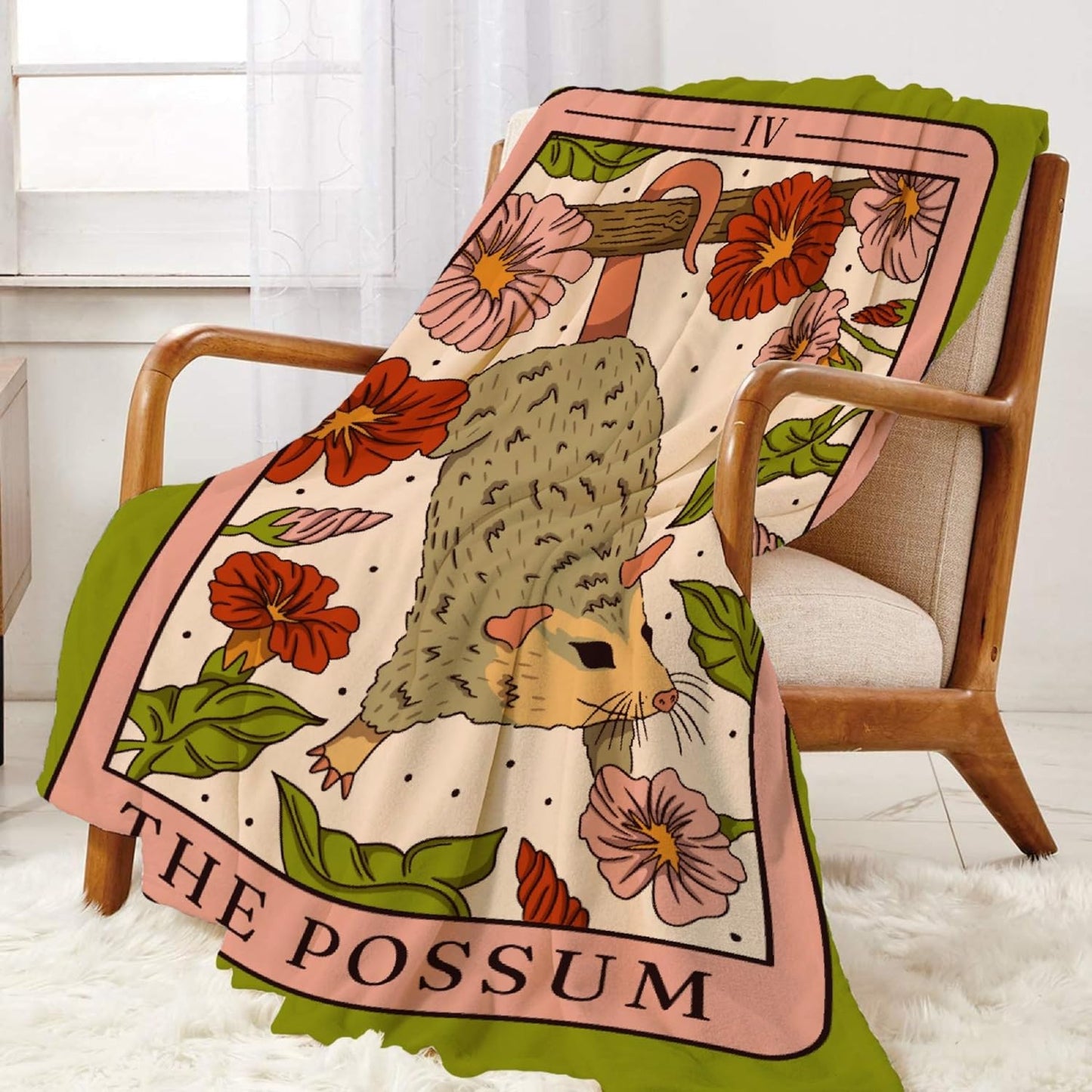 Possum Blanket Gifts for Possum Lover 40 x 50 Inch for Kid,Possum Possum Fannel Fleece Throw Blanket Super Soft Throws Blanket for Bed Couch Sofa