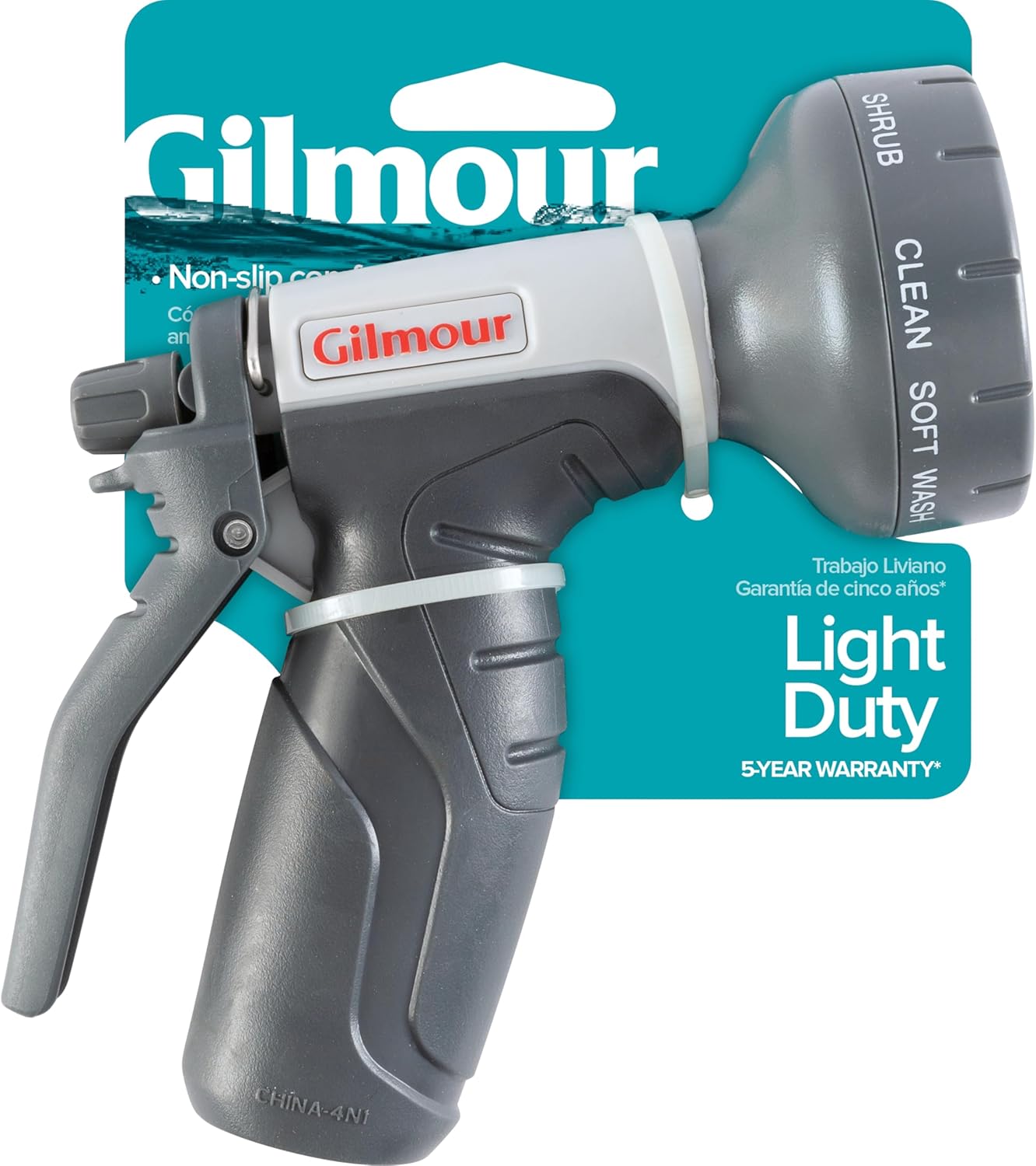 Gilmour Light Duty Garden Hose Nozzle with 8 Pre-Set Spray Patterns, Water Hose Nozzle for Watering Garden or Lawn