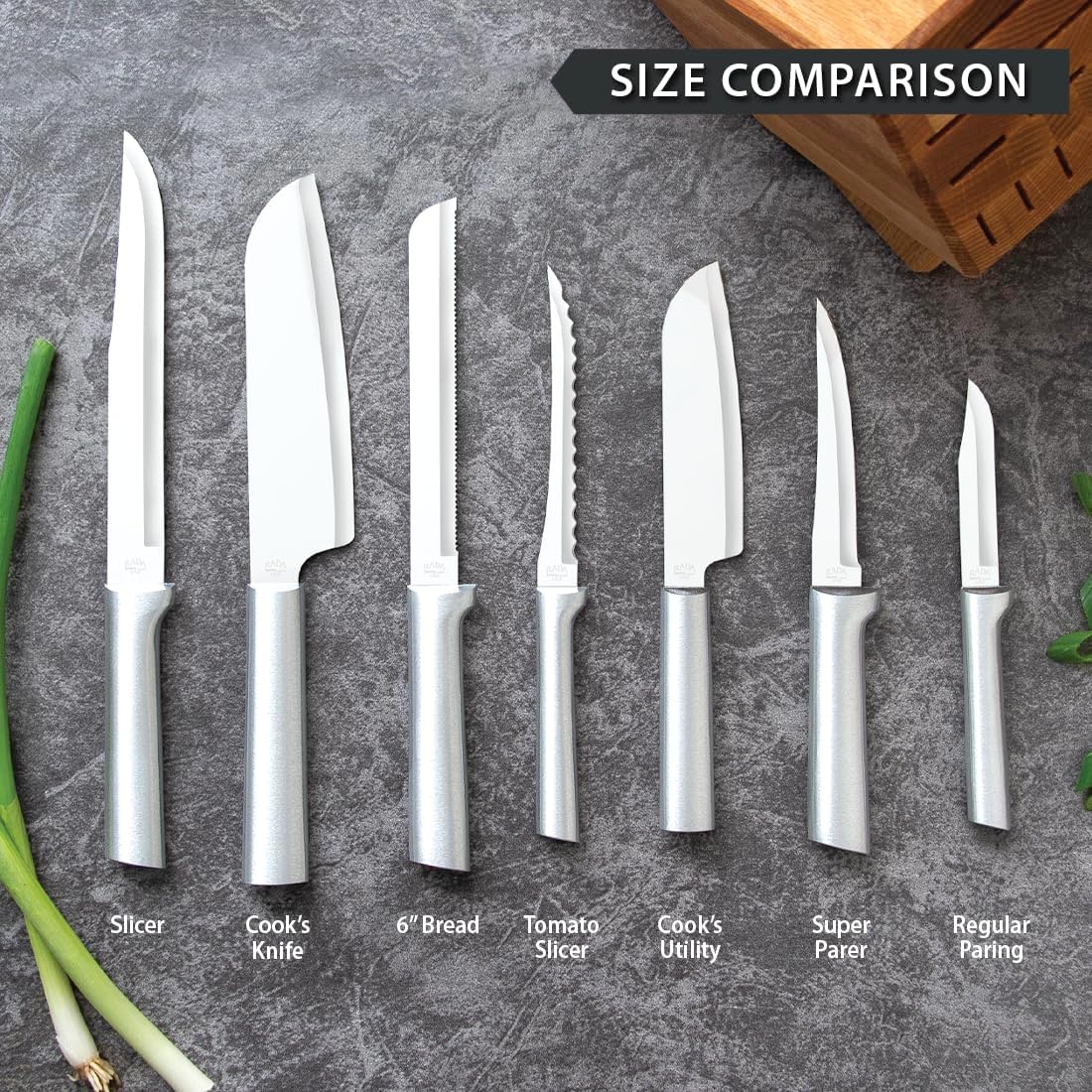 Rada Cutlery Cook’s Utility Knife (R140), 4.75" Stainless Steel Blade, Silver Handle