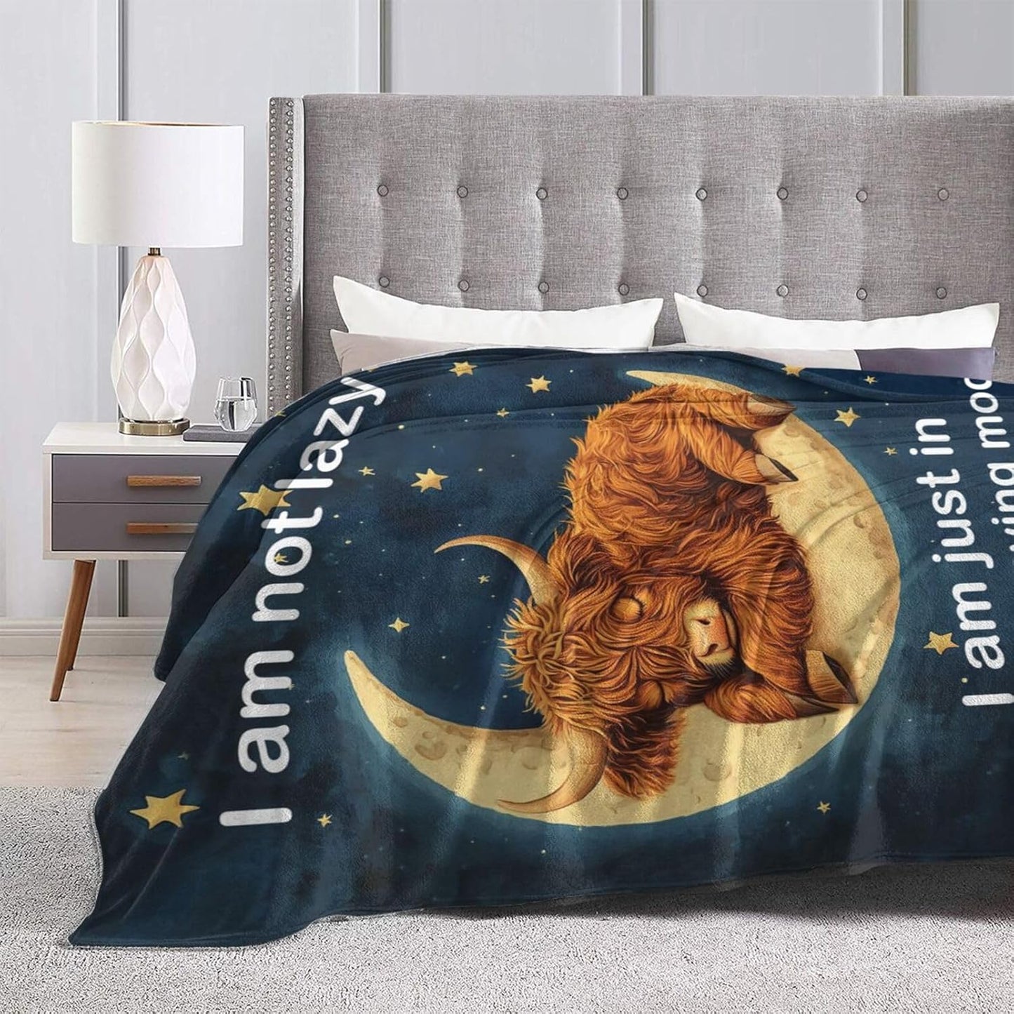 Highland Cow Blanket Soft Warm Cute Cattle Plush Throw Blanket Cozy Sleeping Flannel Fleece Bedding Stuff Animal Decor Blanket Gifts for Lover Girls Boys Kids Women Adults Bed Travel 40"x50"