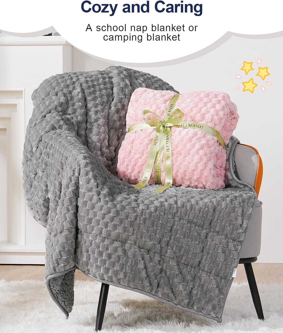 Super Soft Luxury Fleece Sherpa Weighted Blanket for Teens, 7lbs Small Weighted Lap Blanket for Adults, Turtle Shell Cozy Warm Throw for Winter, Compact Heavy Blanket for Better Sleep, Grey, 41"x60"