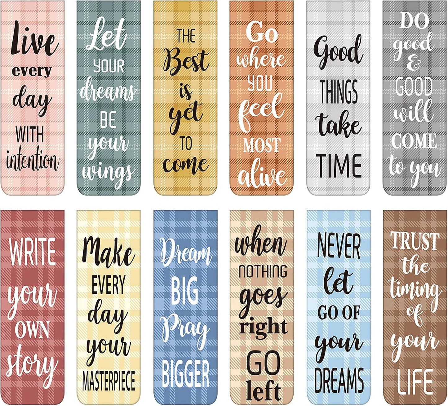 60 Pieces Inspirational Magnetic Bookmarks Motivational Bookmarks Magnetic Page Markers Assorted Magnet Page Clips for Students Teachers School Home Office Supplies (Simple Style)