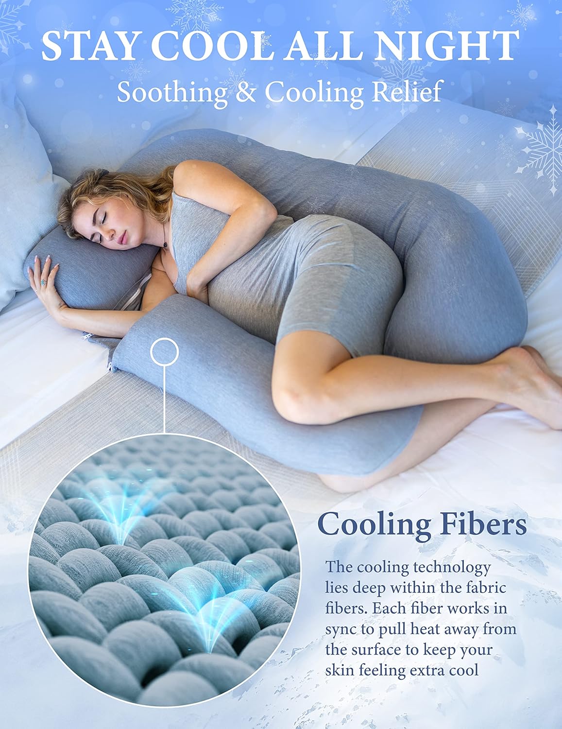 Pharmedoc Pregnancy Pillows, U-Shape Full Body Pillow – Removable Cooling Cover -Dark Grey – Pregnancy Pillows for Sleeping – Body Pillows for Adults, Maternity Pillow and Pregnancy Must Haves