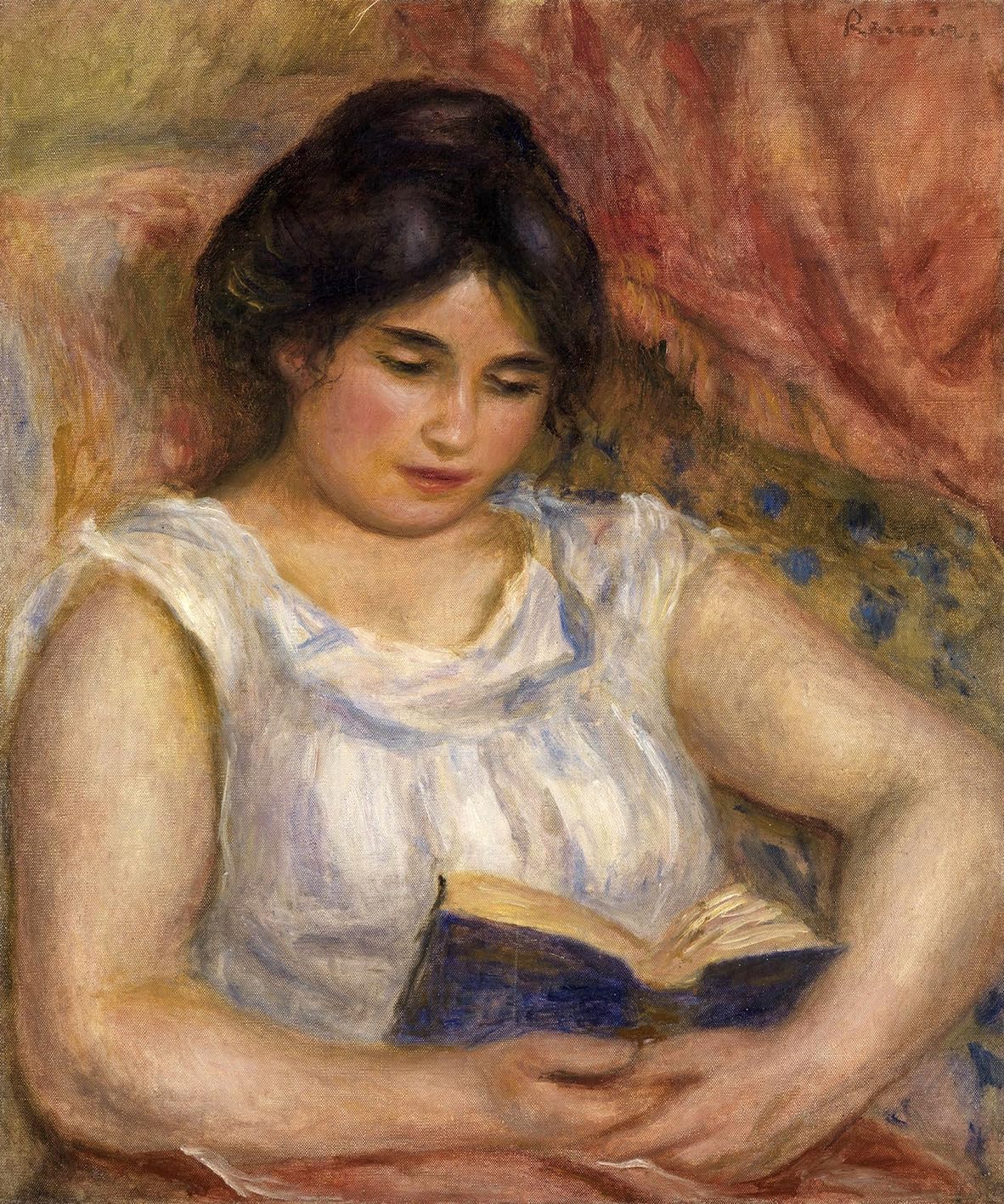 Gabrielle Young Lady Reading a Book Painting by Pierre Auguste Renoir 11"X14" Image Size on Matte Paper Fine Art Print Poster Shipped Rolled-up