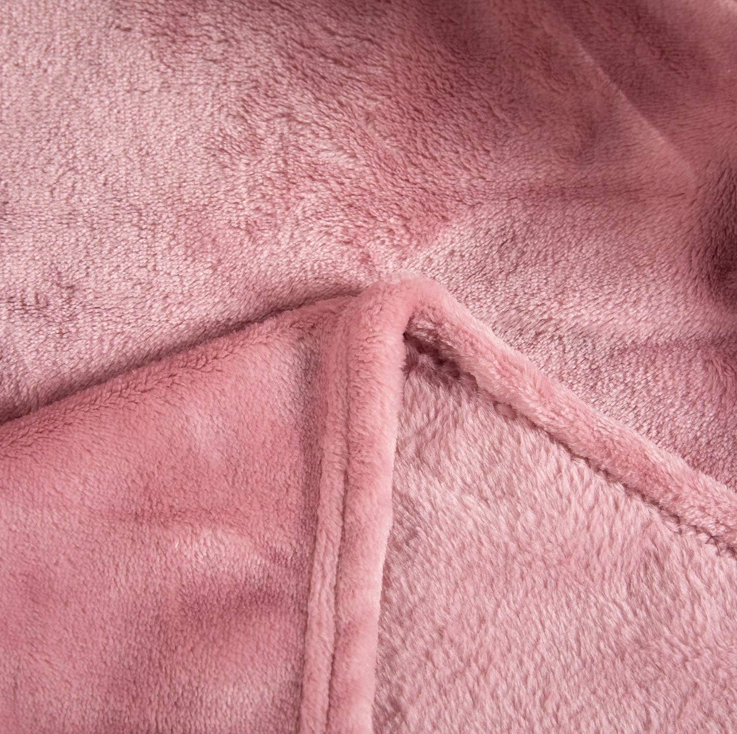 TASTHROW Large Flannel Fleece Throw Blanket, 50×70 Inch - Cozy Lightweight Thick Blanket - All Seasons Suitable for Women, Men and Kids (Two Pack, Pink)