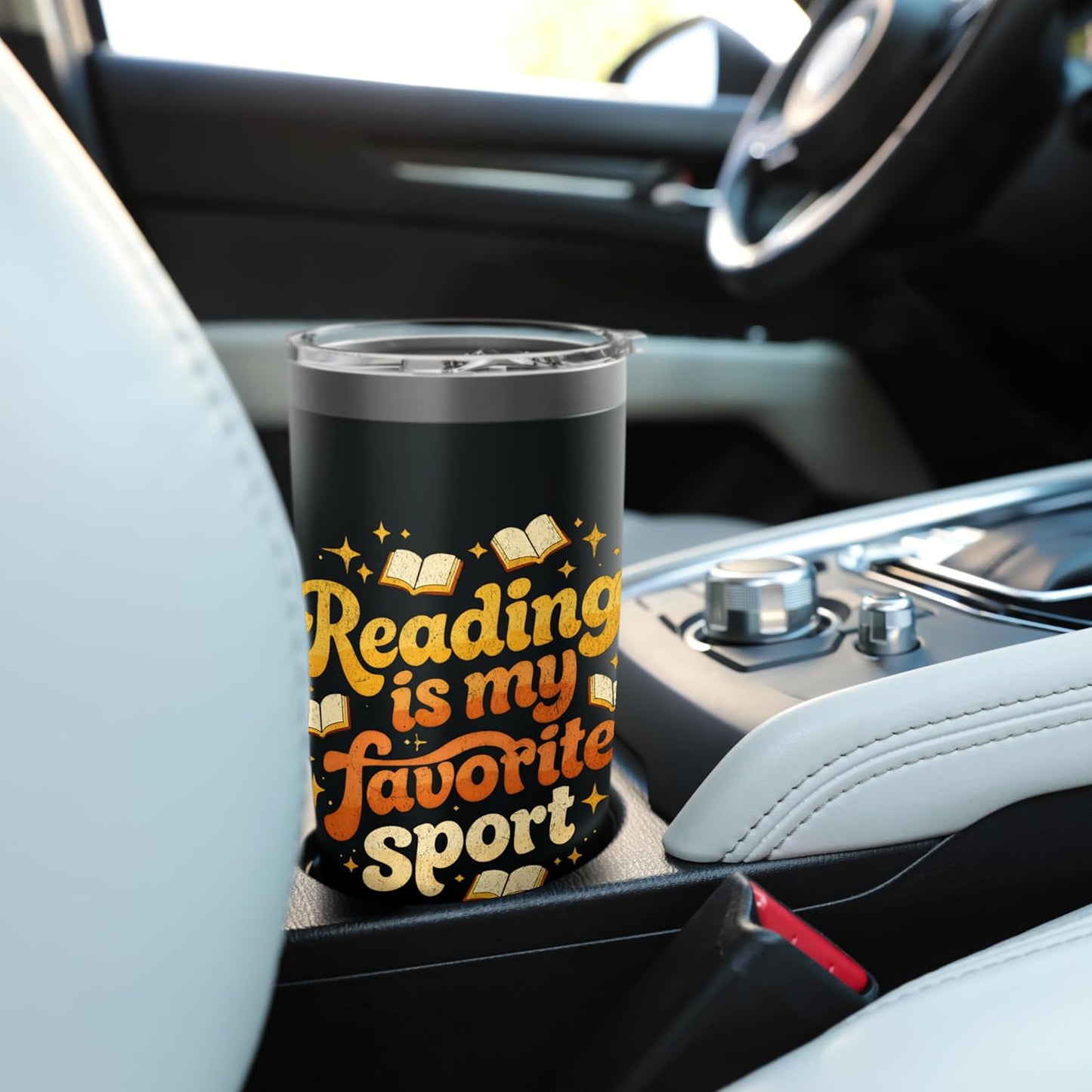 Reading is My Favorite Sport Retro 70s Book Lover Librarian Stainless Steel Insulated Tumbler