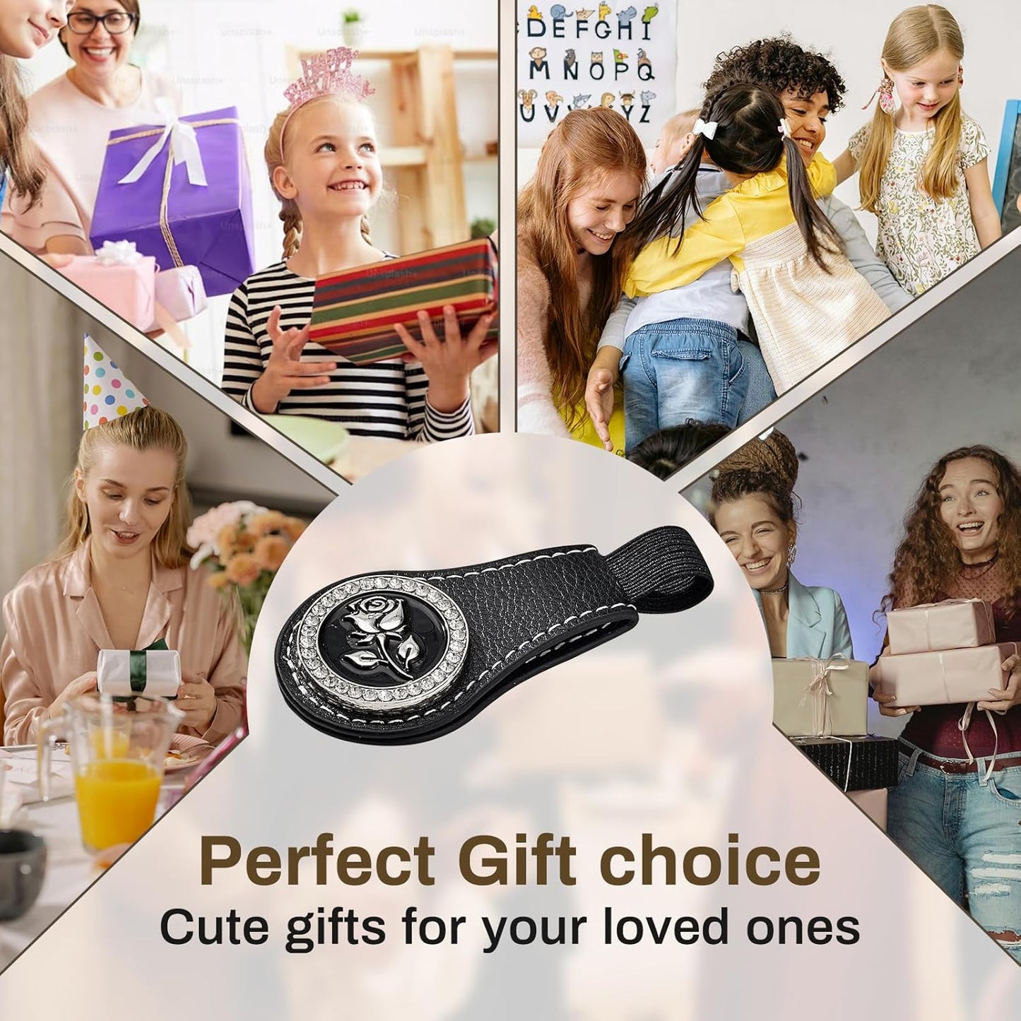 Magnetic Leather Bookmarks with Gift Box Magnetic Pen Holder Book Marks Clip Gift for Book Lover Readers Cute Bookmark for Women, Black