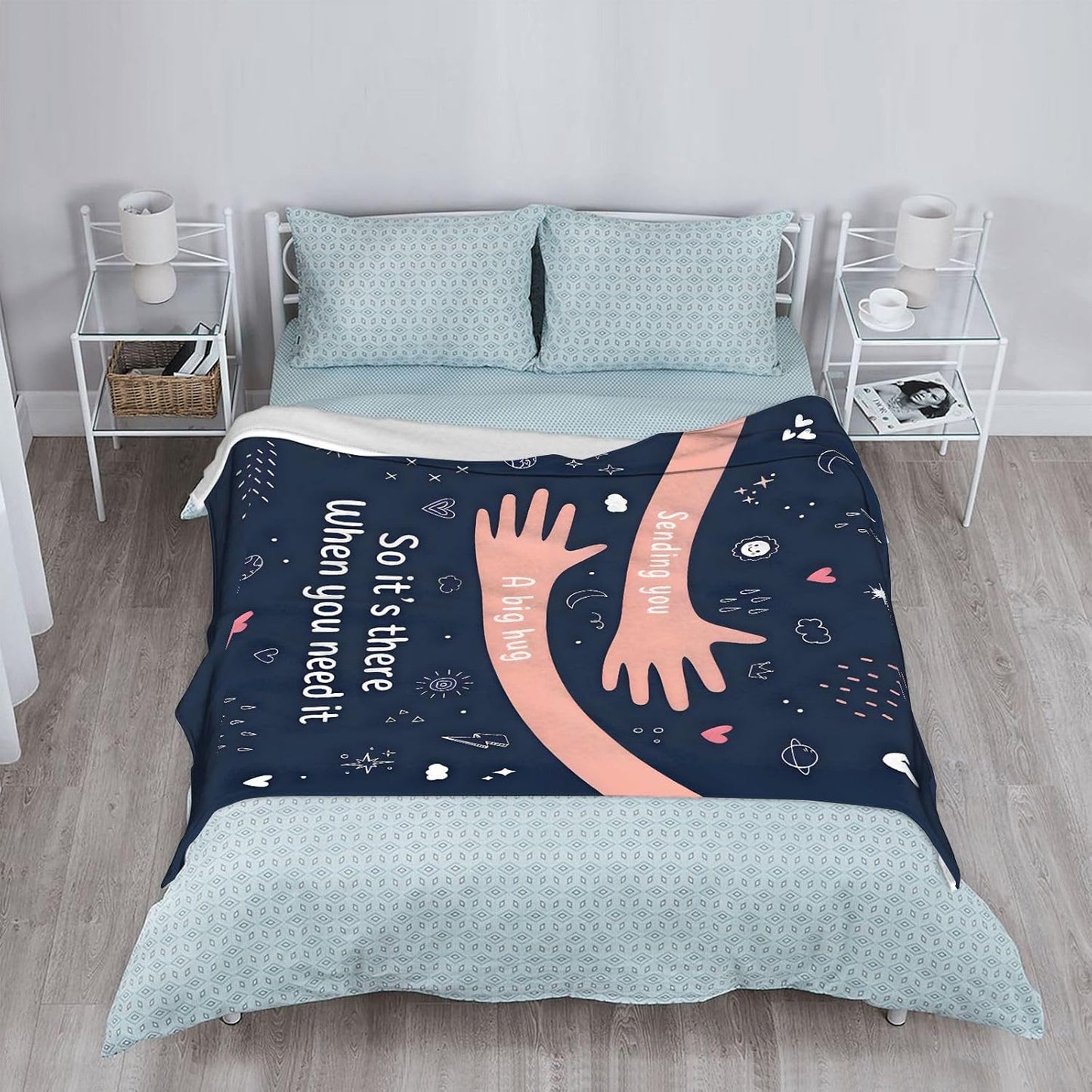 Sending You A Big Hug So Its There When You Need It Blanket Soft Cozy Throw Comfort Blanket Thoughtful Gift for Friends Family Sympathy Encouragement Recovery