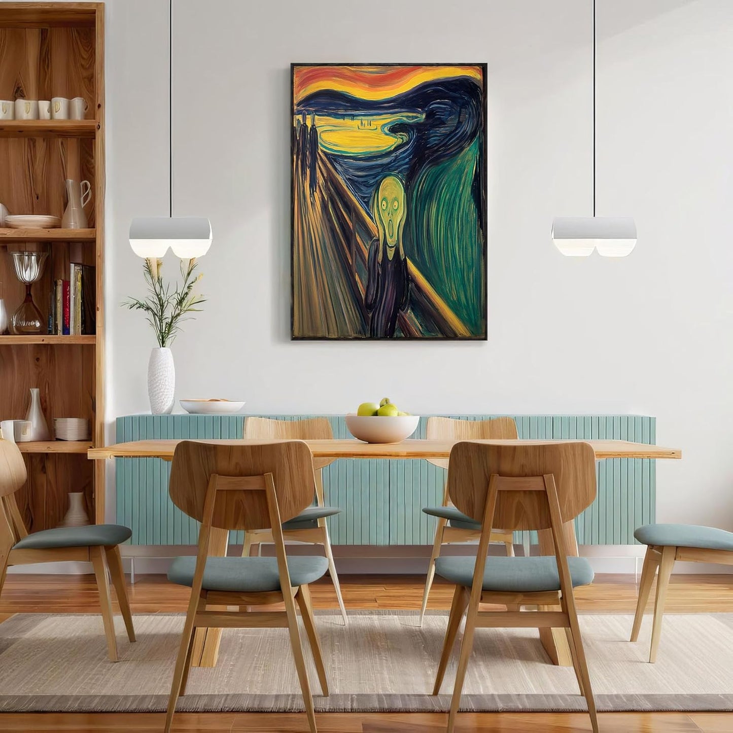 GDJSMIN Abstract Design Wall Art, Character Face With Fear Expression Poster for Reading Room Living Room Decor 24 x 36 inch Unframed