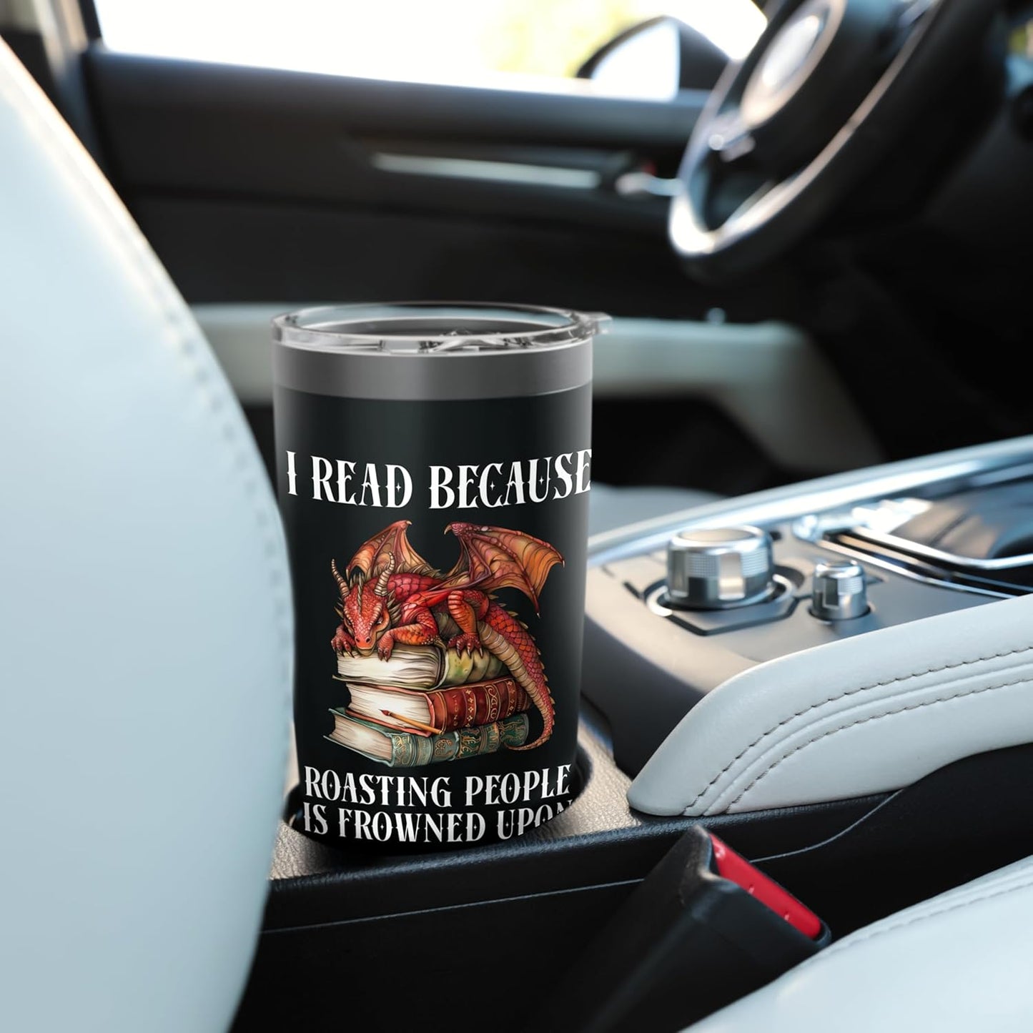 I Read Because Roasting People is Frowned Upon Dragon Book Stainless Steel Insulated Tumbler